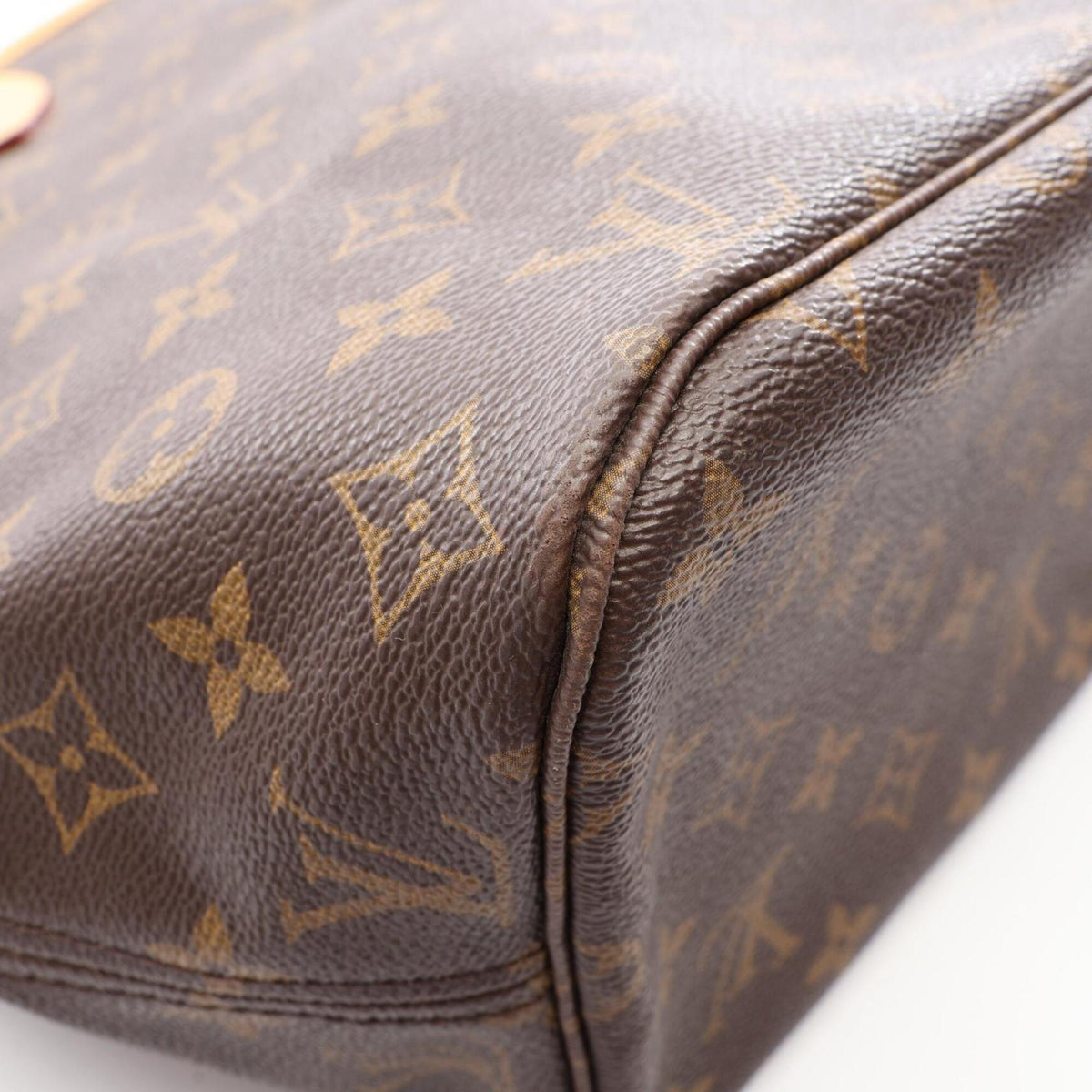 Louis Vuitton Brown Monogram Coated Canvas Leather Handbag Tote Bag (Pre-Owned)