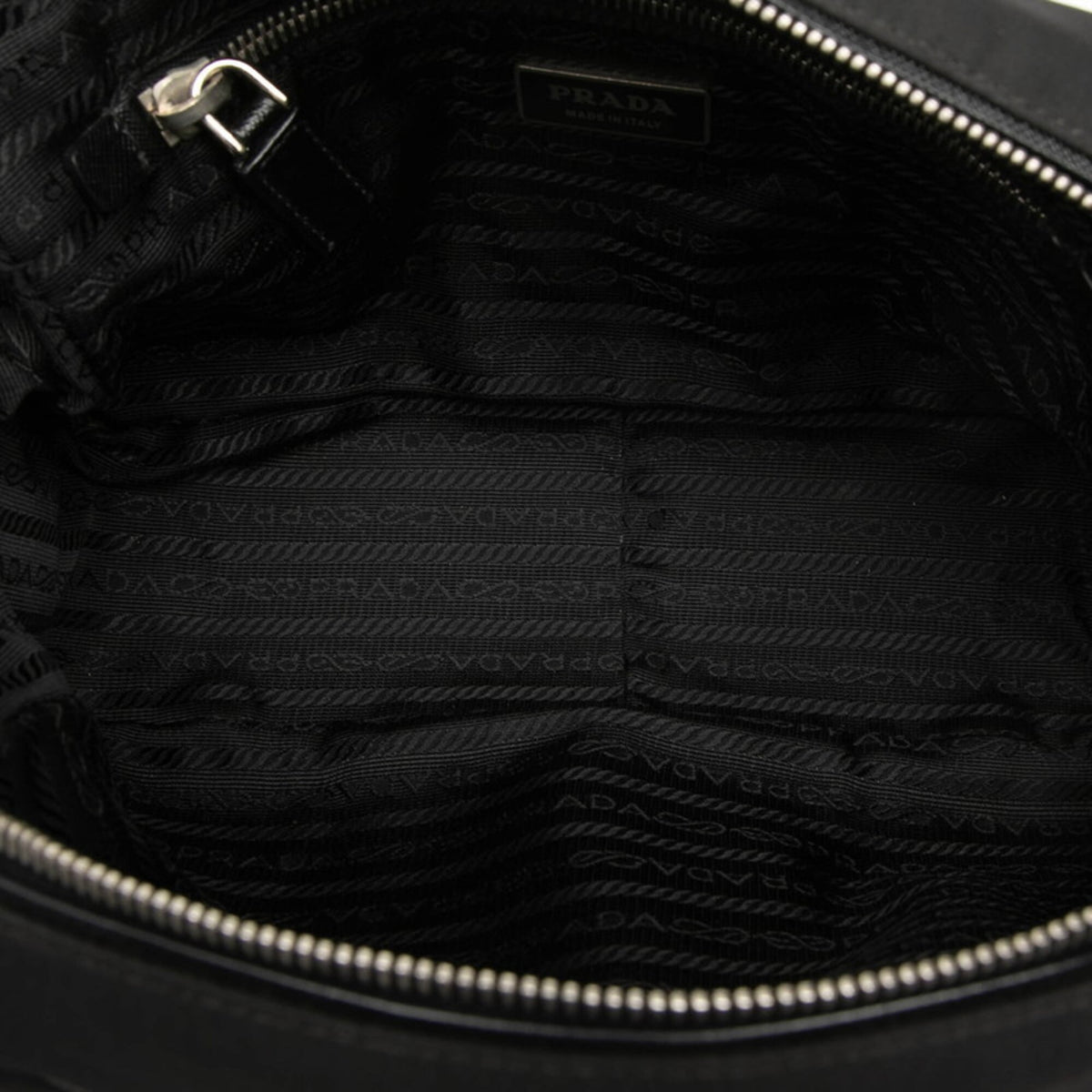Prada Black Nylon Saffiano Shoulder Bag Tote Bag (Pre-Owned)