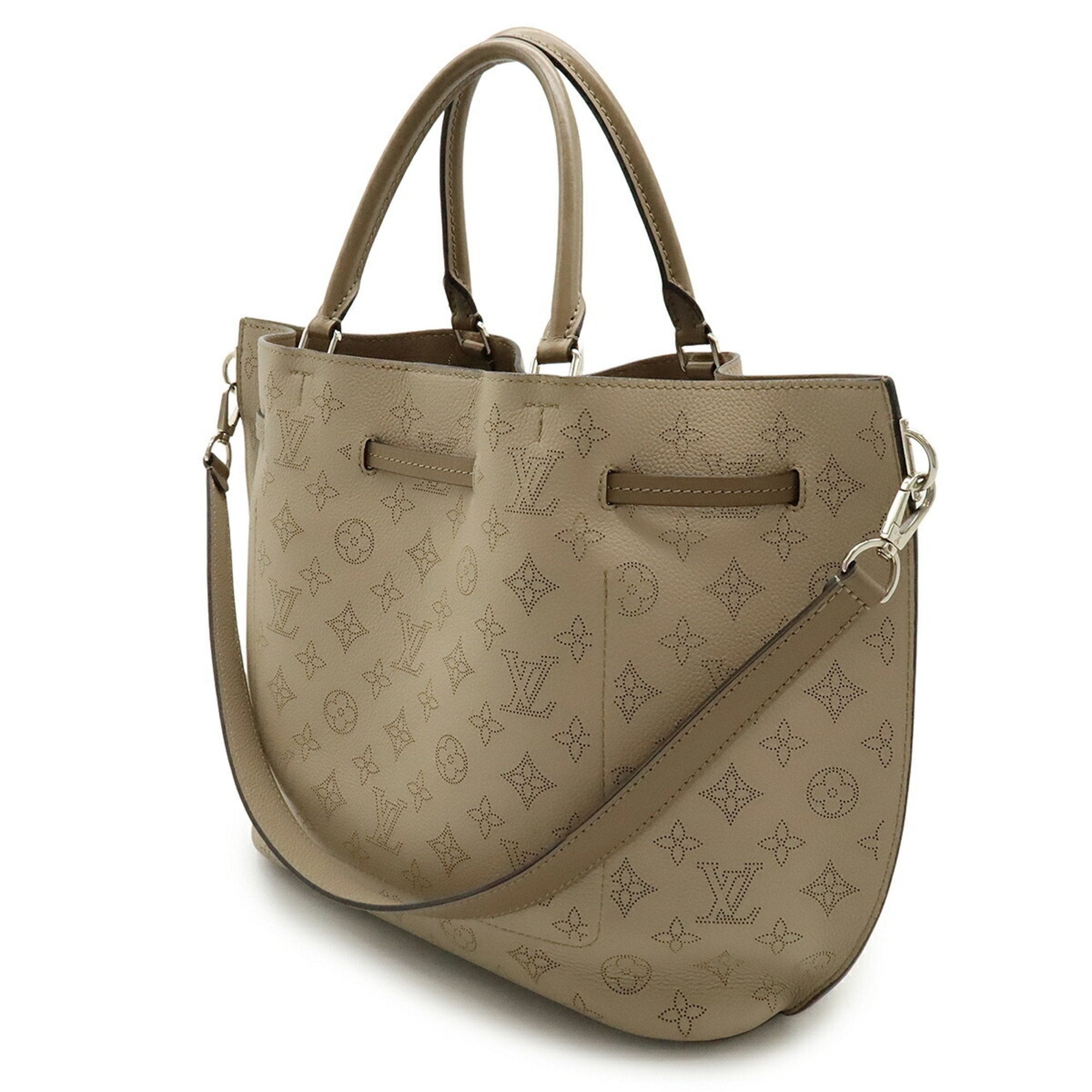 Louis Vuitton Galle Grayish Mahina Leather Handbag Shoulder Bag Tote Bag (Pre-Owned)