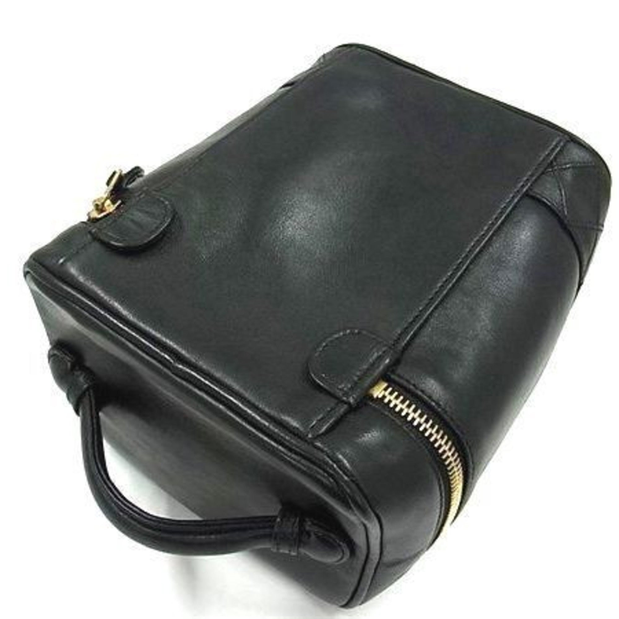 Chanel Black Leather Handbag Vanity Bag (Pre-Owned)