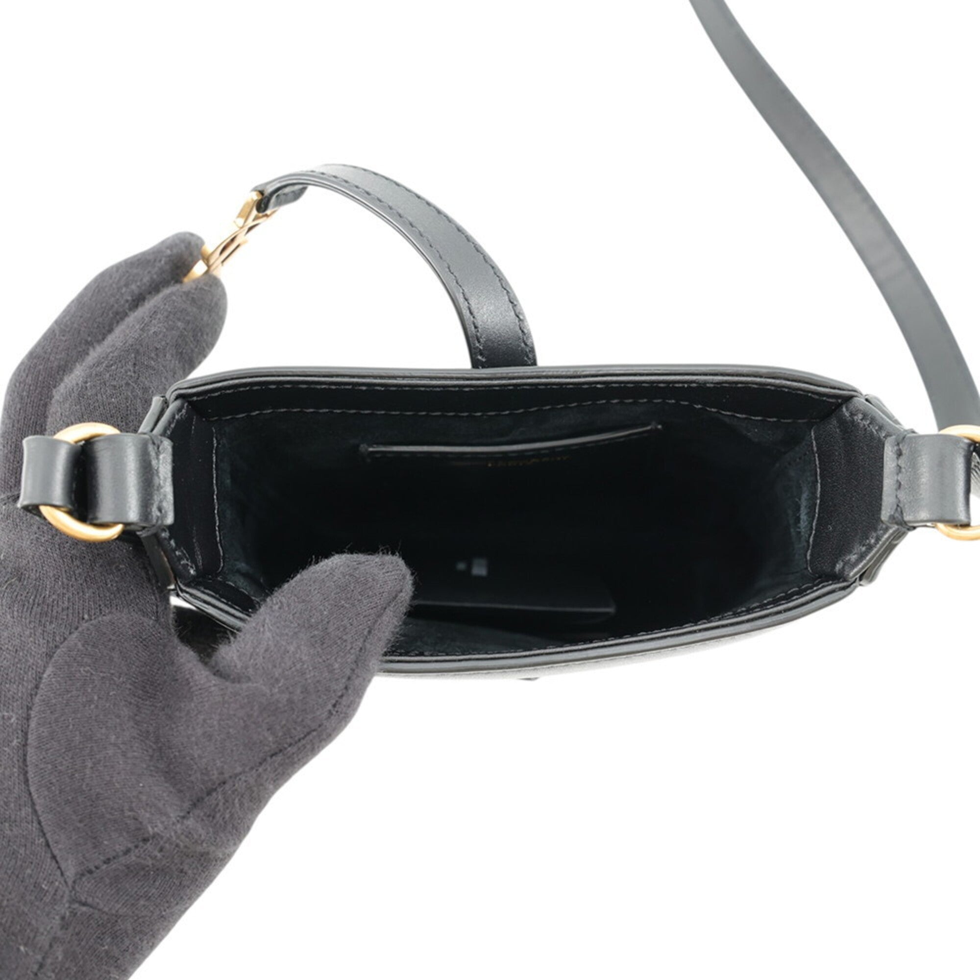 Yves Saint Laurent Black Leather Handbag Shoulder Bag (Pre-Owned)