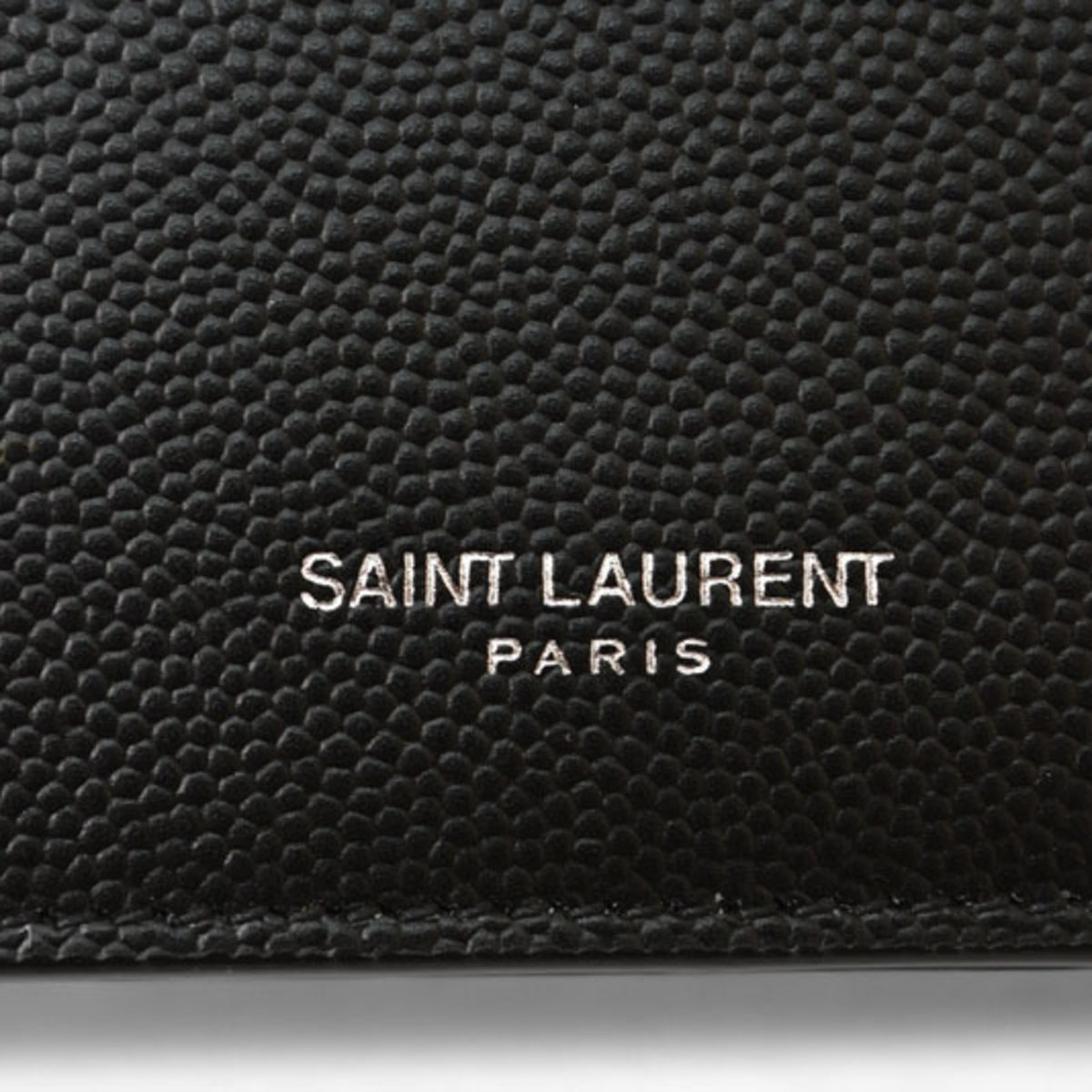 Saint Laurent Silver Black Leather Coin Purse/Coin Case (Pre-Owned)
