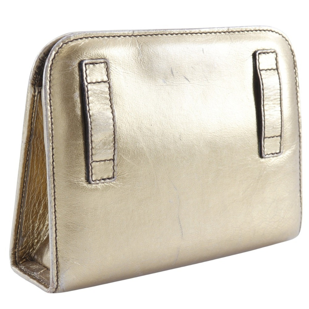 Salvatore Ferragamo Gold Leather Shoulder Bag (Pre-Owned)