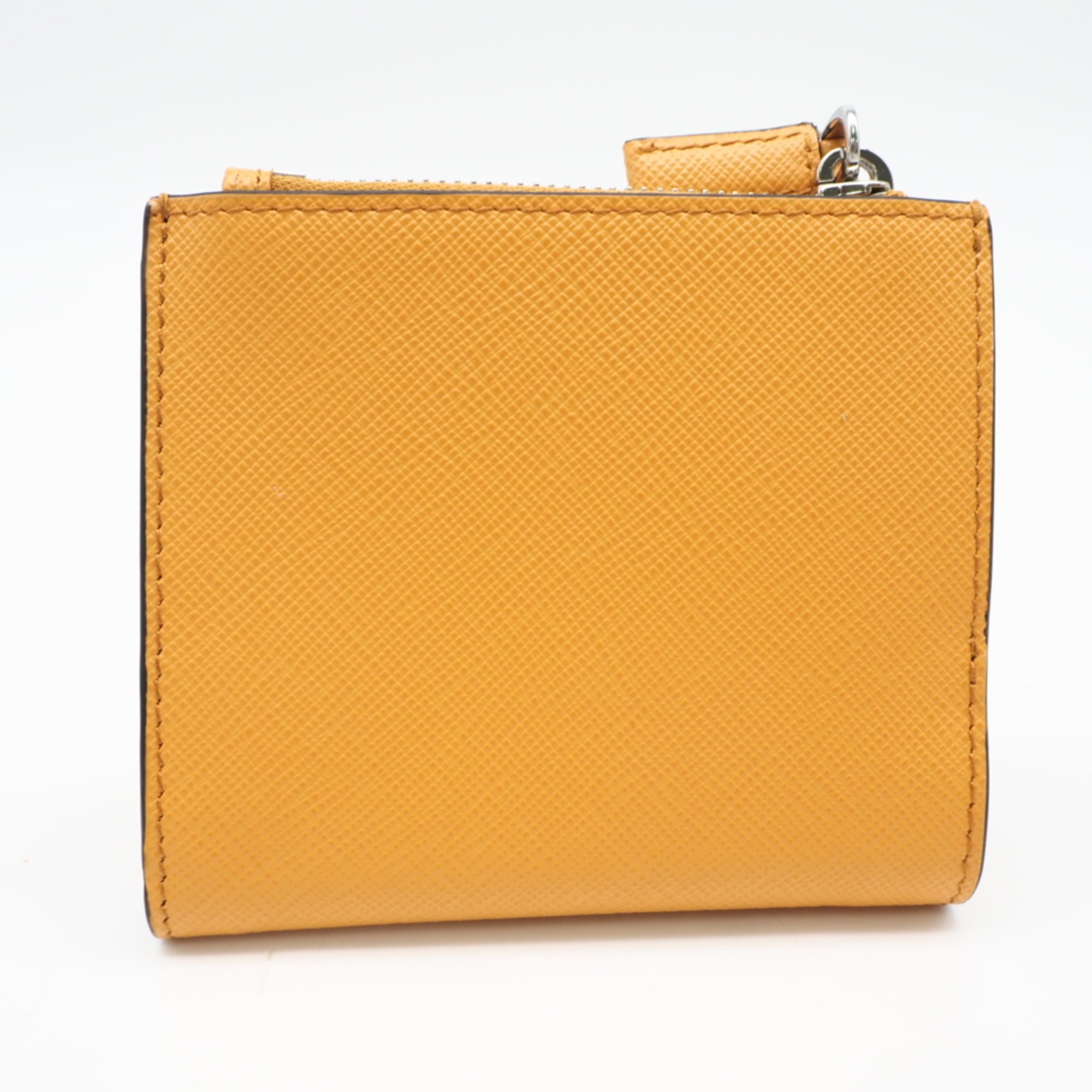 Prada Orange Saffiano Triangle Wallet (Bi-Fold) (Pre-Owned)