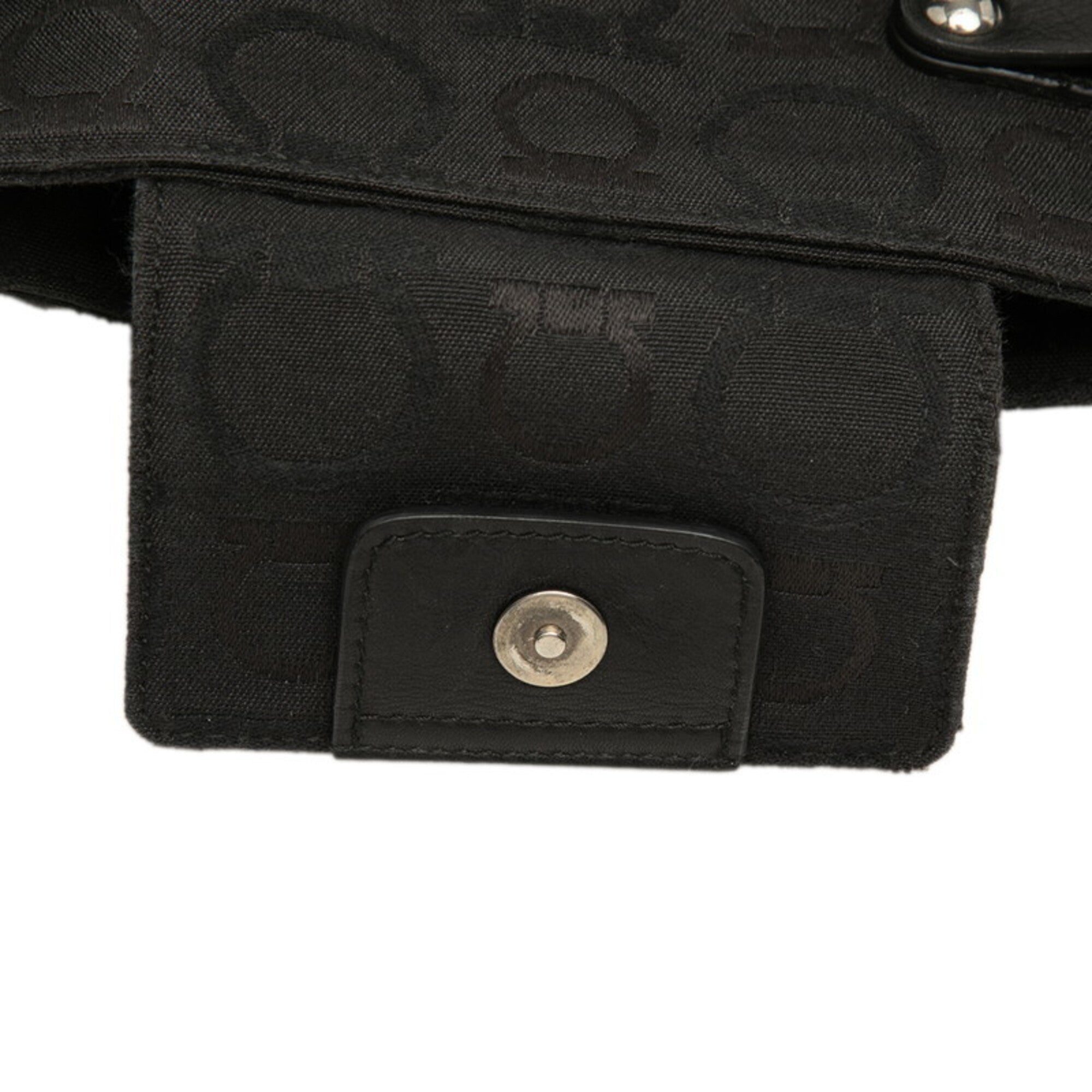 Salvatore Ferragamo Black Canvas Leather Handbag Pouch Tote Bag (Pre-Owned)