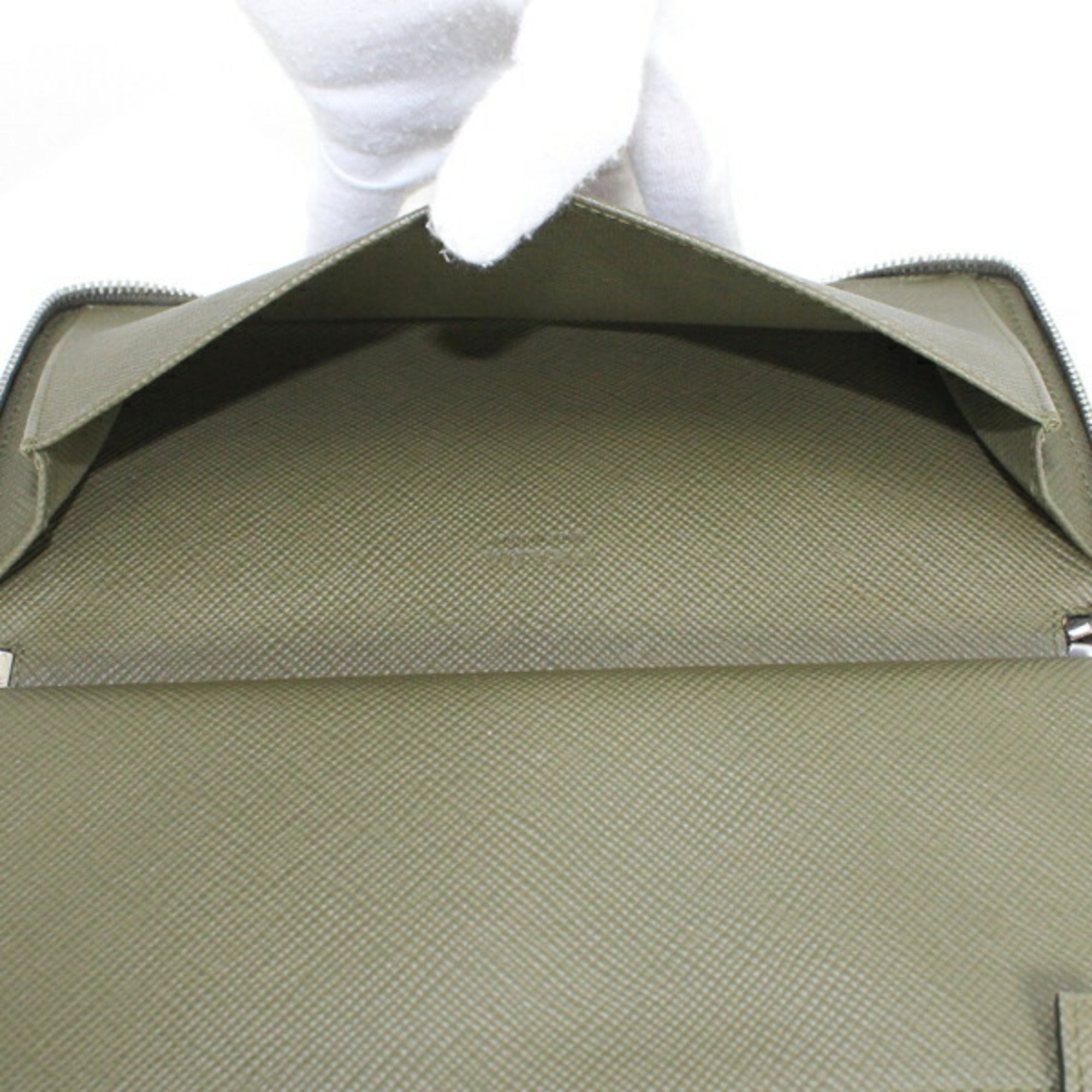 Prada Khaki Saffiano Long Wallet (Bi-Fold) (Pre-Owned)