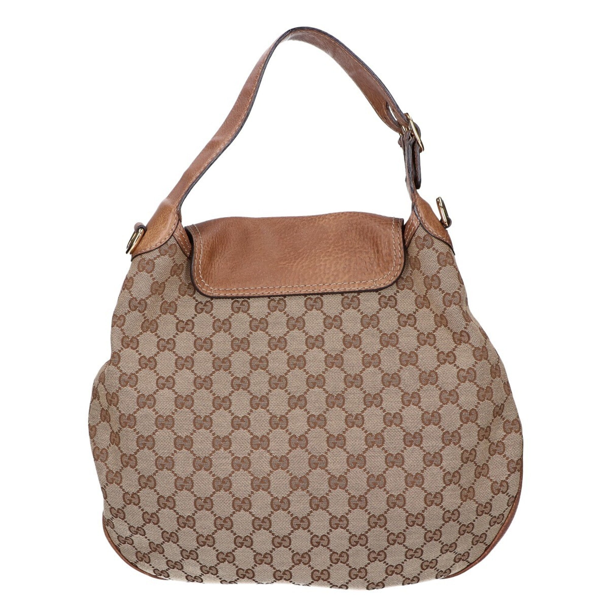 Gucci Beige Gg Canvas Handbag Shoulder Bag (Pre-Owned)