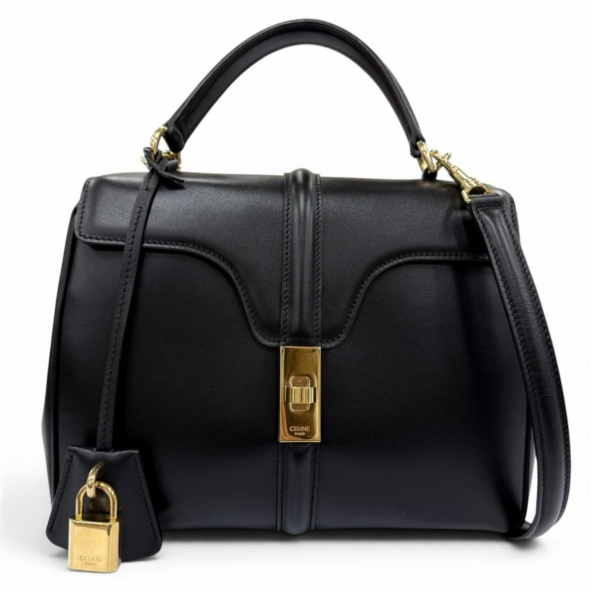 Celine Black Leather Handbag Shoulder Bag (Pre-Owned)
