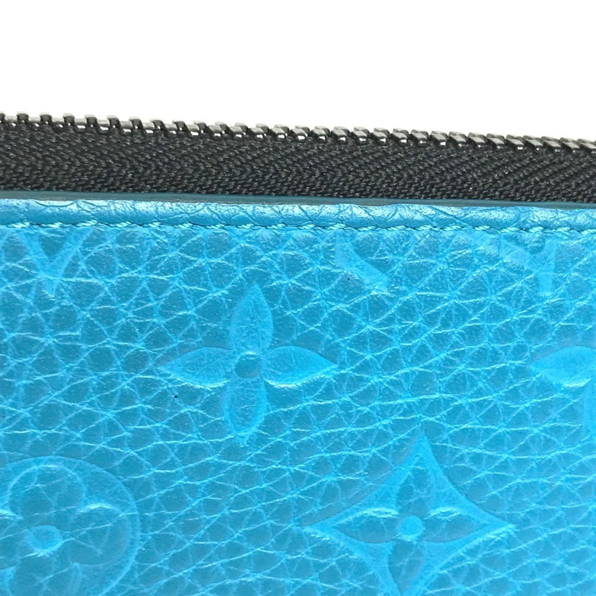 Louis Vuitton Taurillon Blue Leather Long Wallet (Bi-Fold) (Pre-Owned)