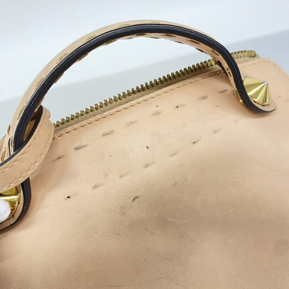 Fendi Pink Beige Leather Handbag (Pre-Owned)