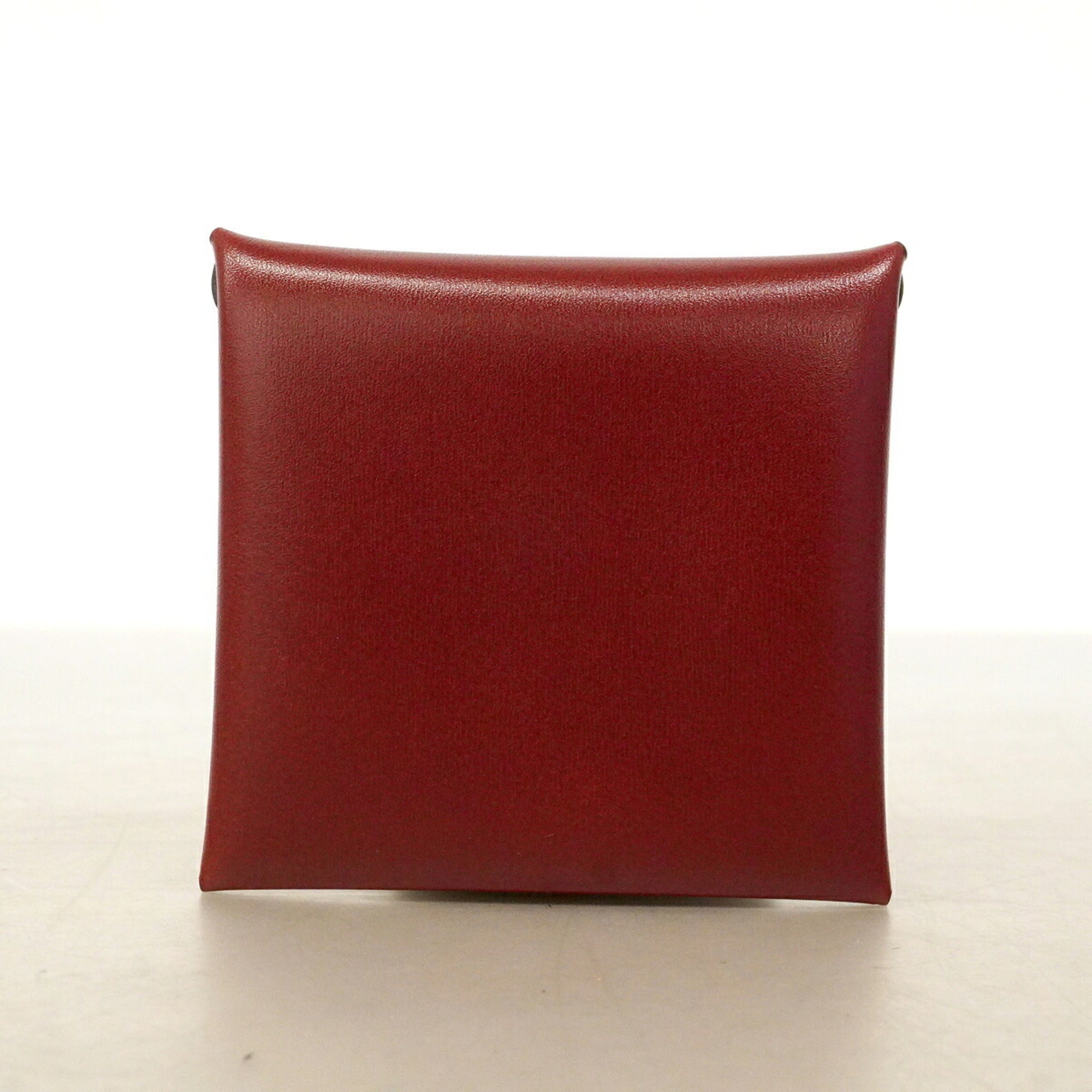 Hermes Rouge H Box Calf Leather Coin Purse/Coin Case (Pre-Owned)