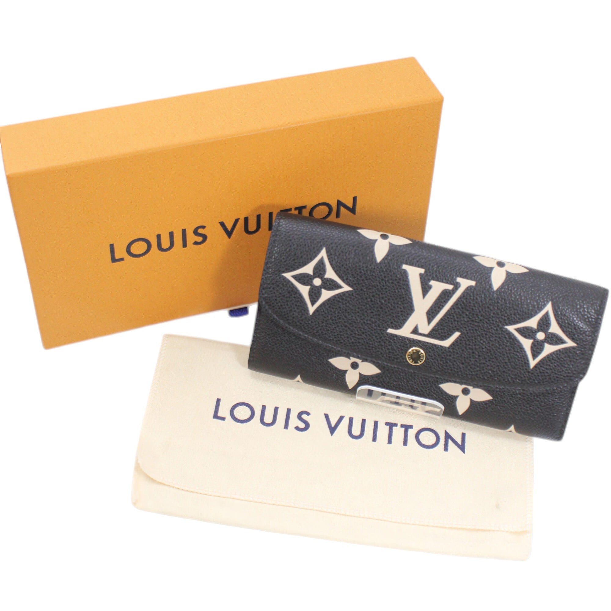 Louis Vuitton Beige Black Monogram Monogram Empreinte Wallet (Bi-Fold) (Pre-Owned)