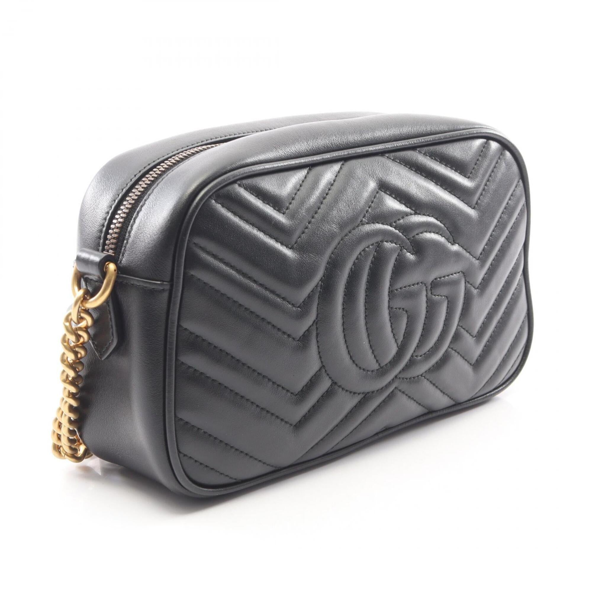 Gucci Black Leather Handbag Shoulder Bag (Pre-Owned)
