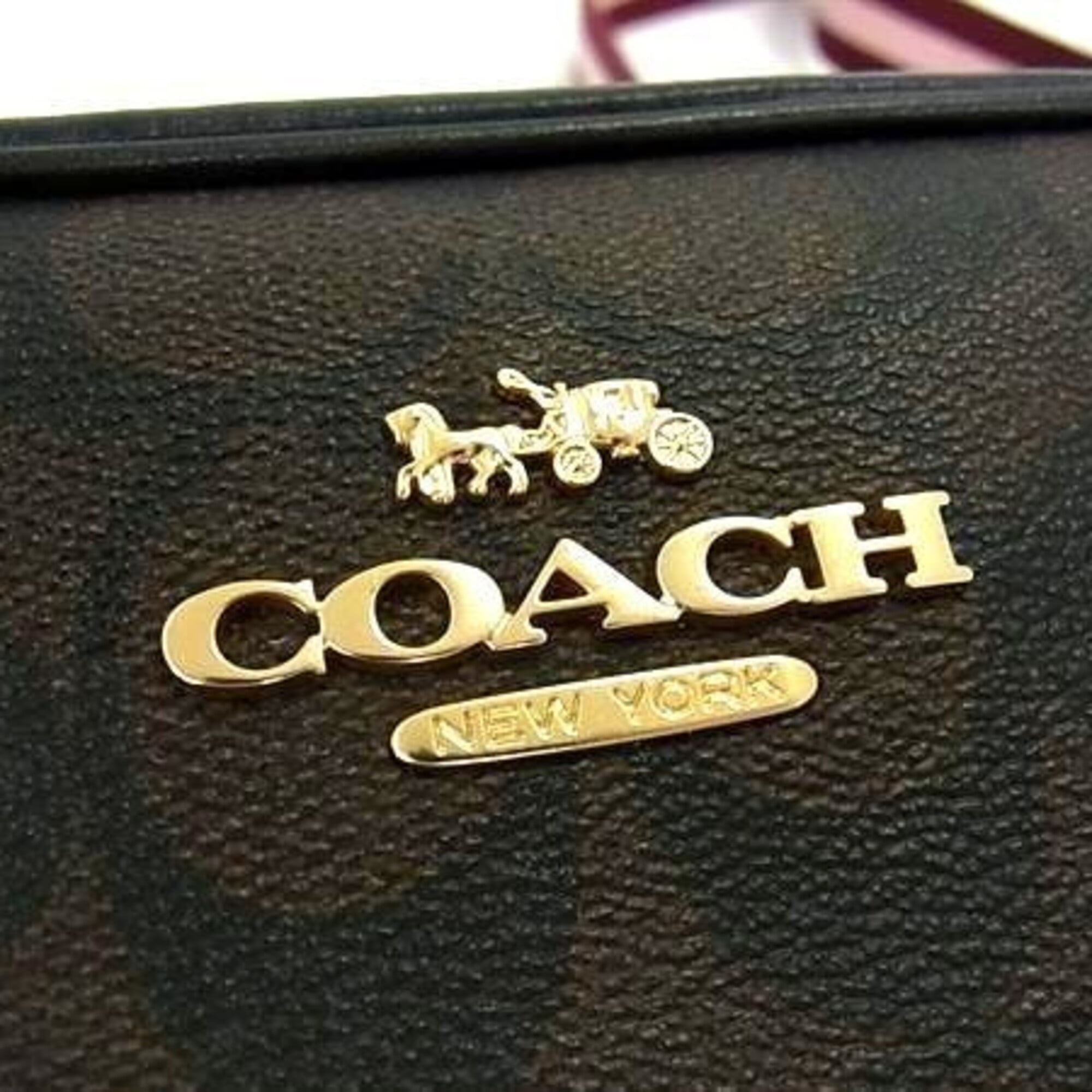 Coach Black Brown Pvc Leather Pochette Shoulder Bag (Pre-Owned)