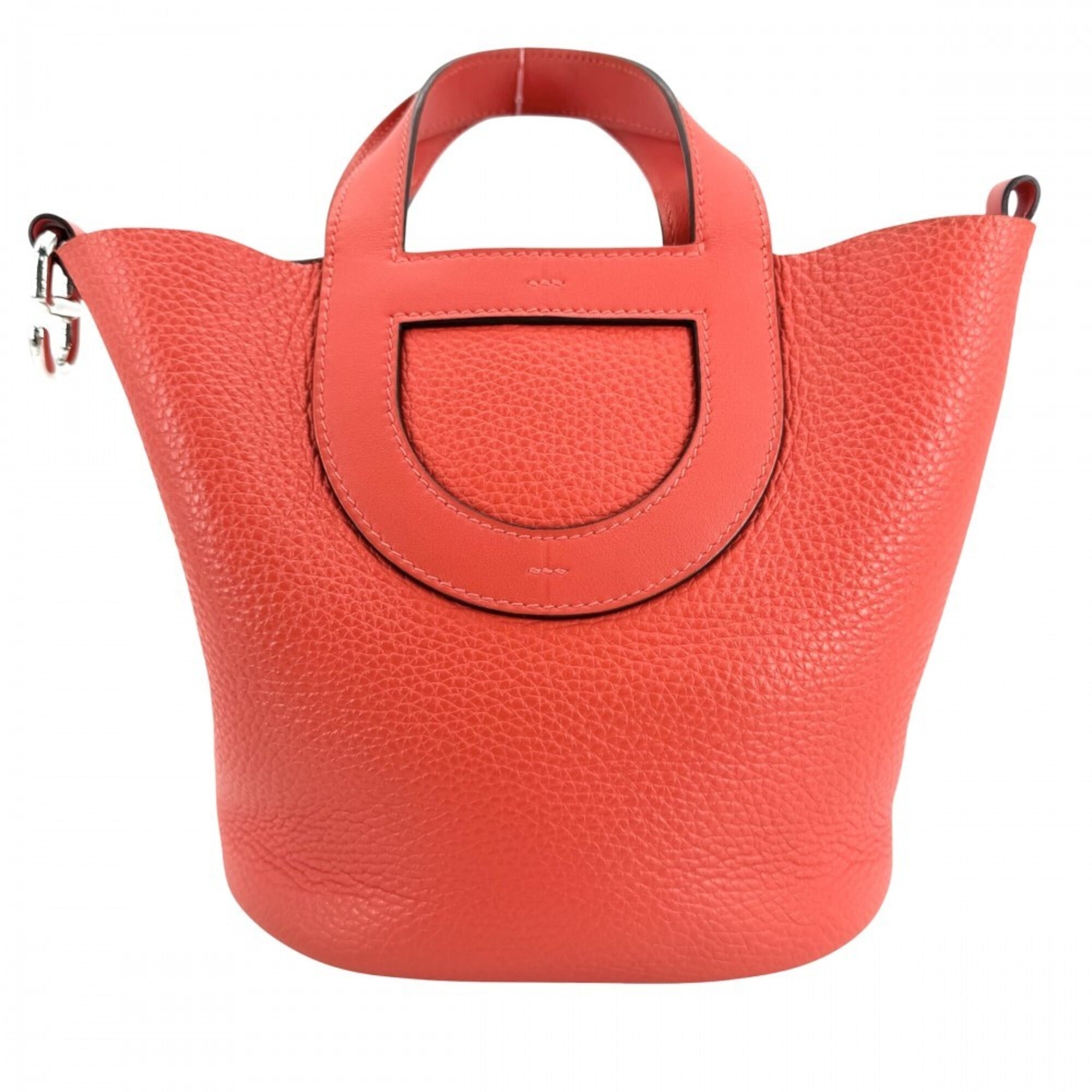 Hermes Orange Taurillon Clemence Leather Handbag (Pre-Owned)