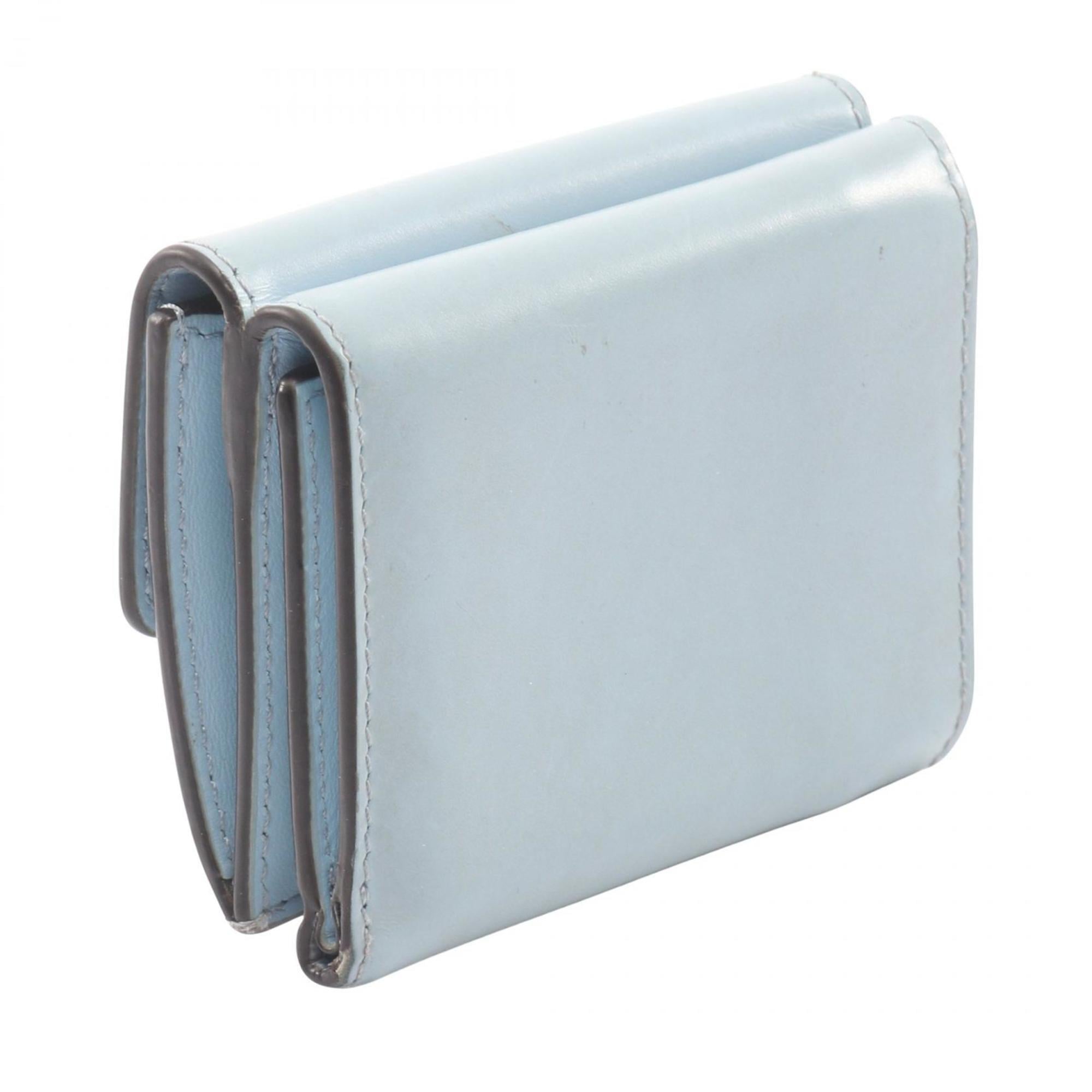 Fendi Blue Leather Wallet (Tri-Fold) (Pre-Owned)