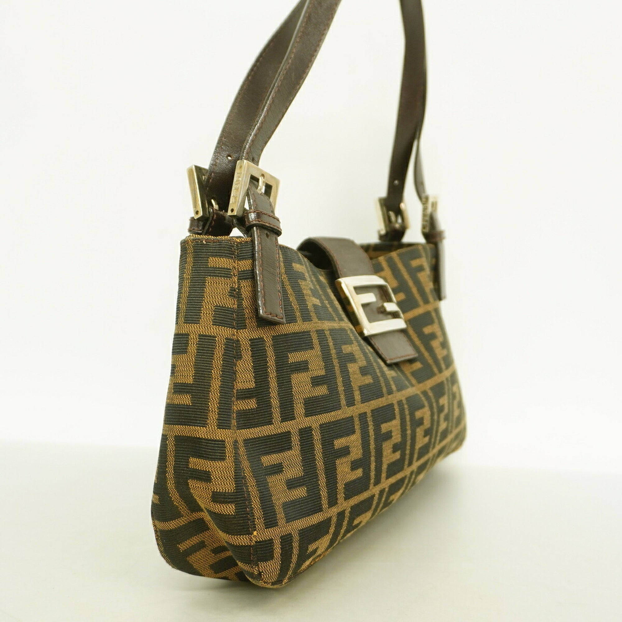 Fendi Brown Nylon Canvas Handbag (Pre-Owned)