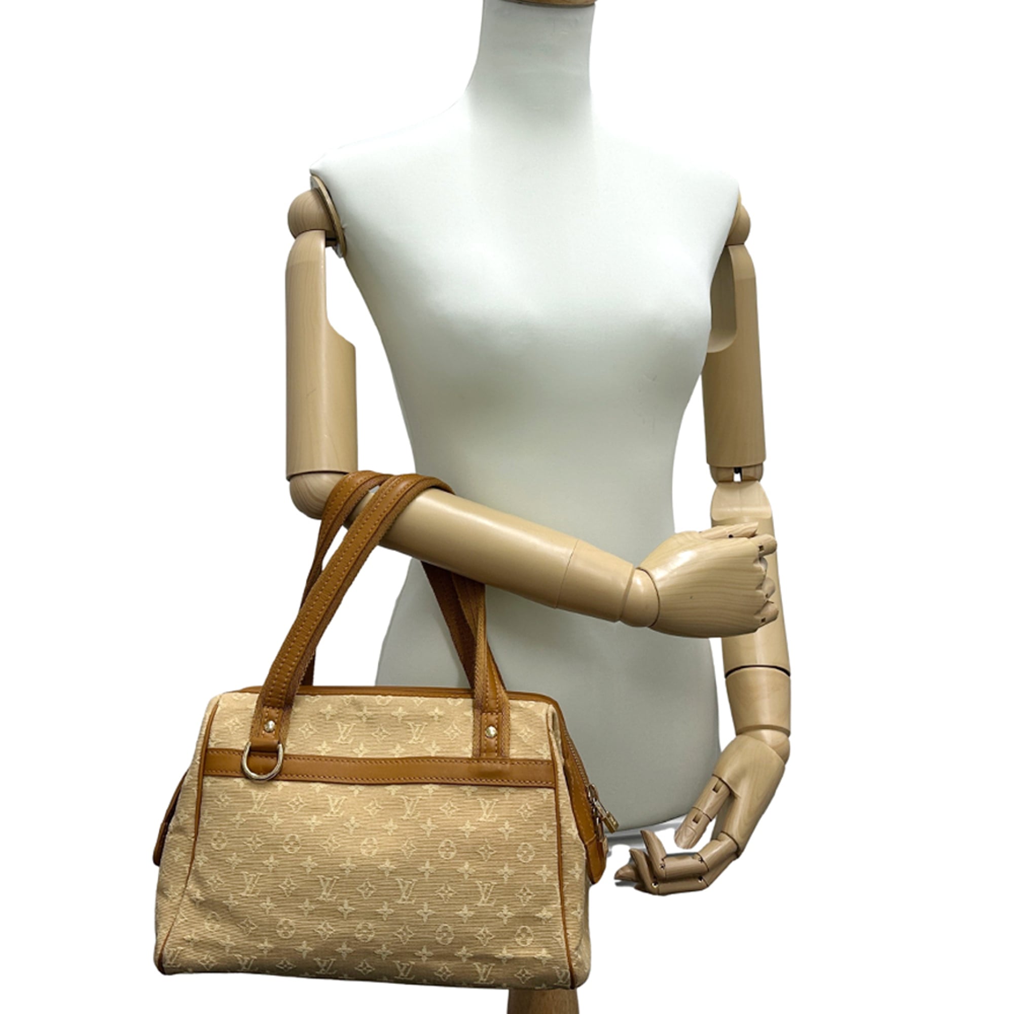 Louis Vuitton Beige Brown Monogram Mini Canvas Handbag (Pre-Owned)