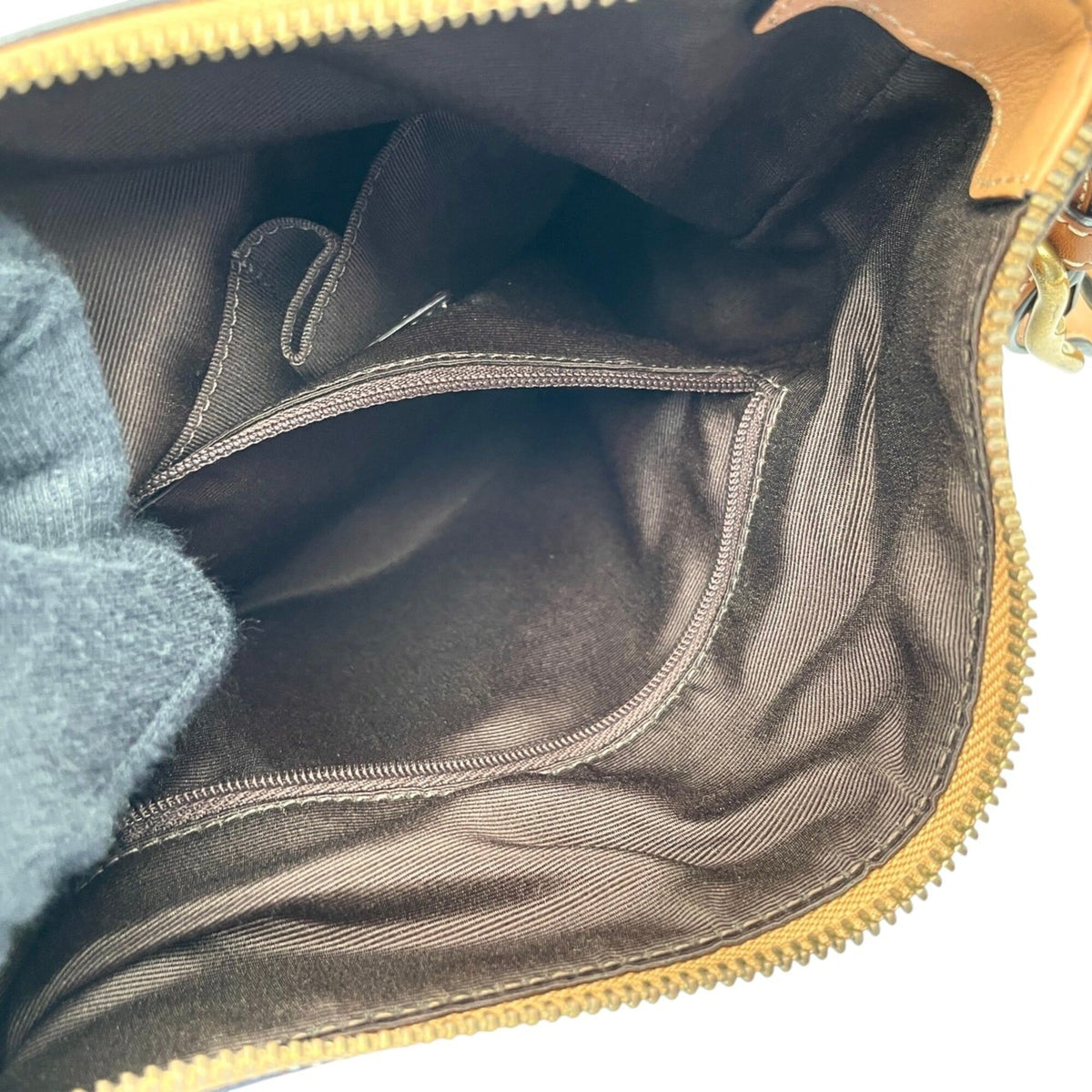 Coach Beige Light Brown Canvas Leather Shoulder Bag (Pre-Owned)