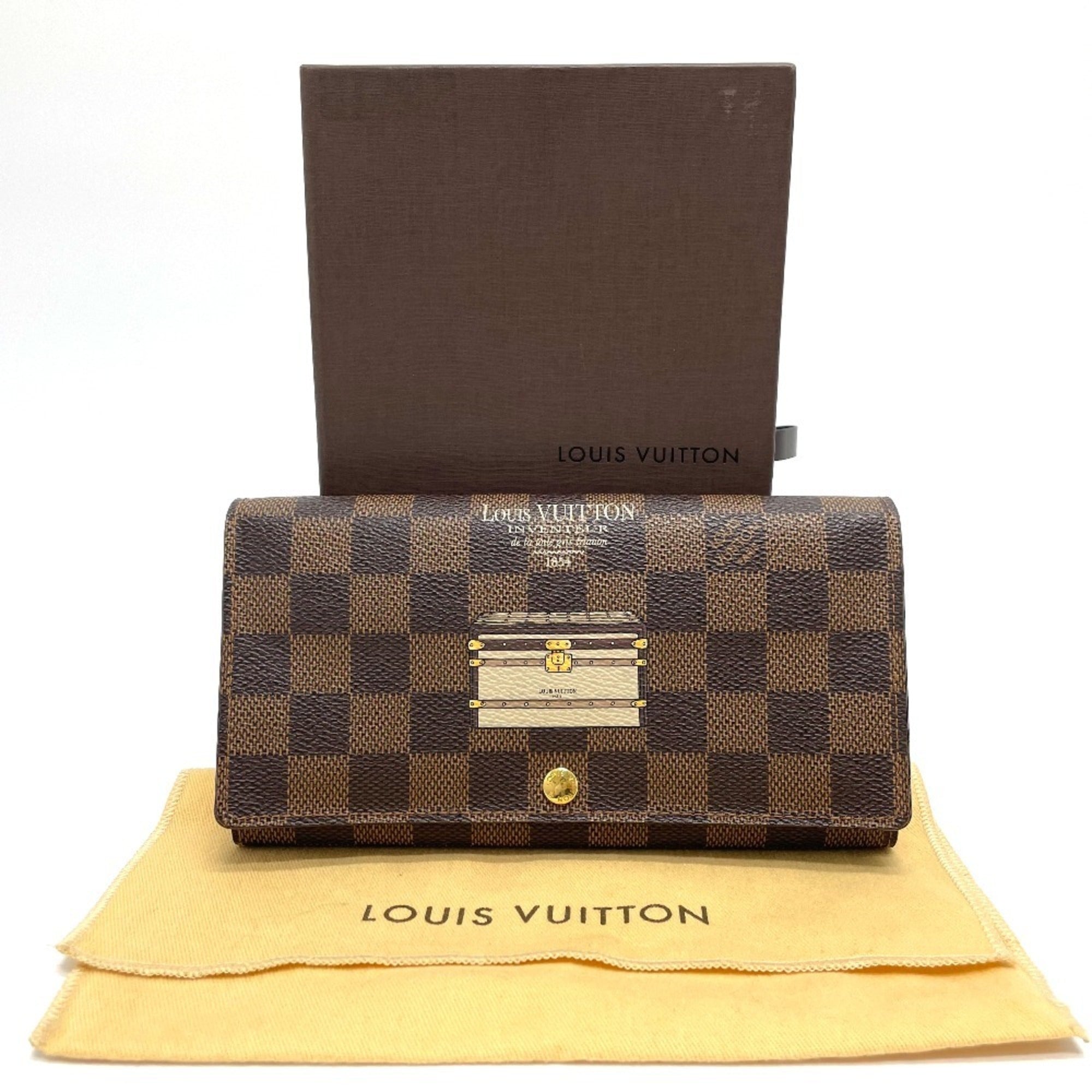 Louis Vuitton Damier Brown Damier Canvas Ebene Damier Canvas Long Wallet (Bi-Fold) (Pre-Owned)