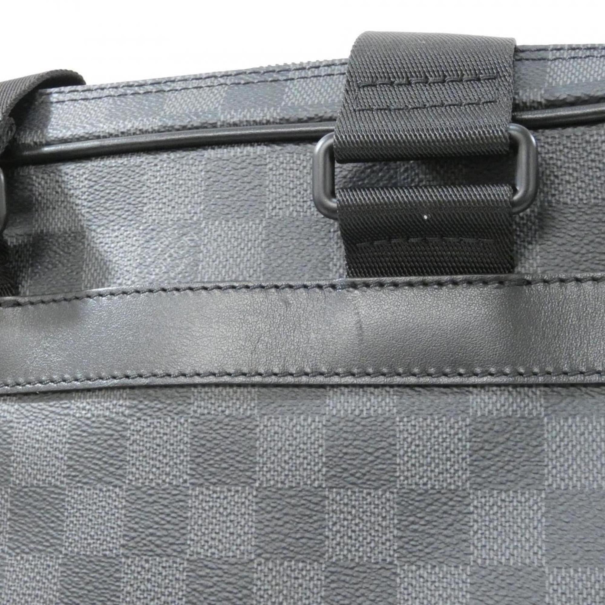 Louis Vuitton Black Graphite Gray Coated Canvas Handbag (Pre-Owned)