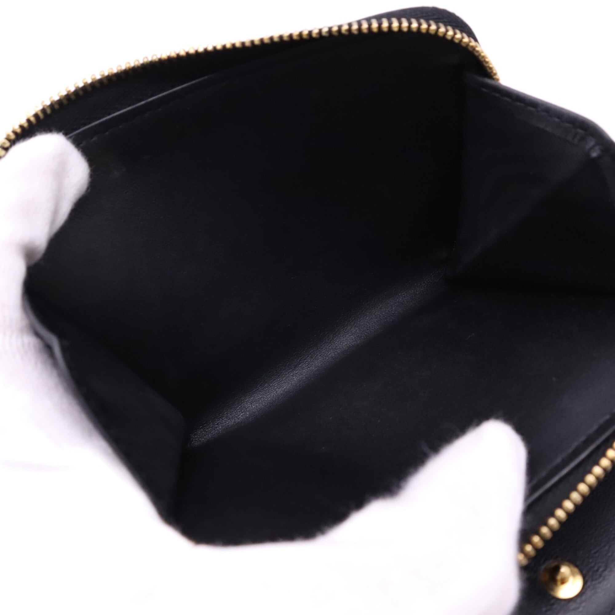 Christian Dior Black Leather Wallet (Tri-Fold) (Pre-Owned)