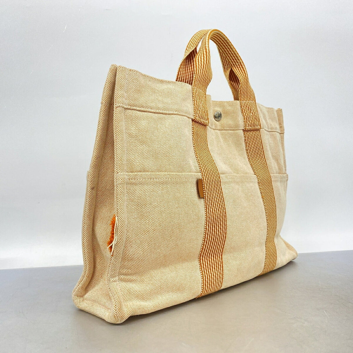 Hermes Orange Canvas Tote Bag (Pre-Owned)
