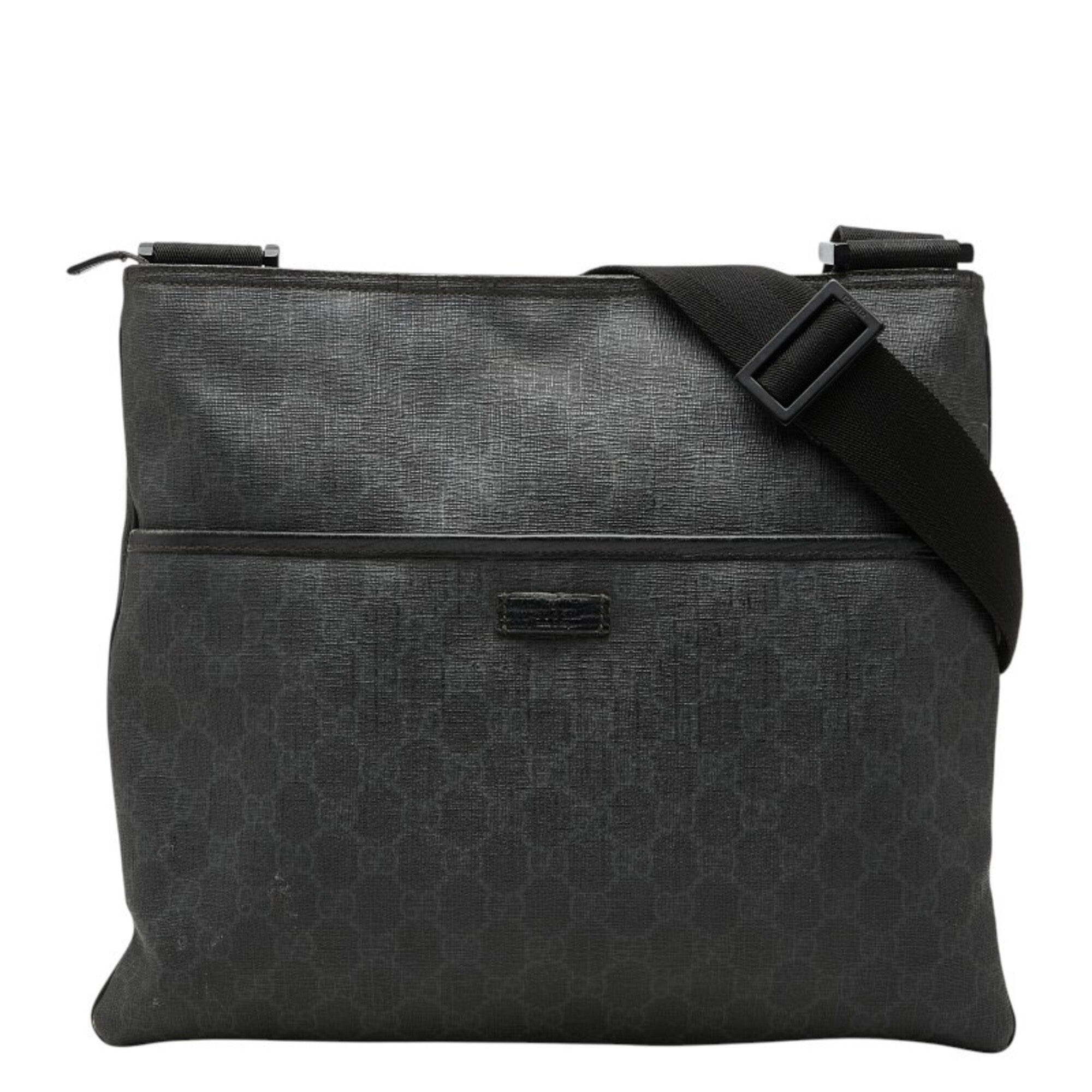 Gucci Black Gray Gg Supreme Shoulder Bag (Pre-Owned)