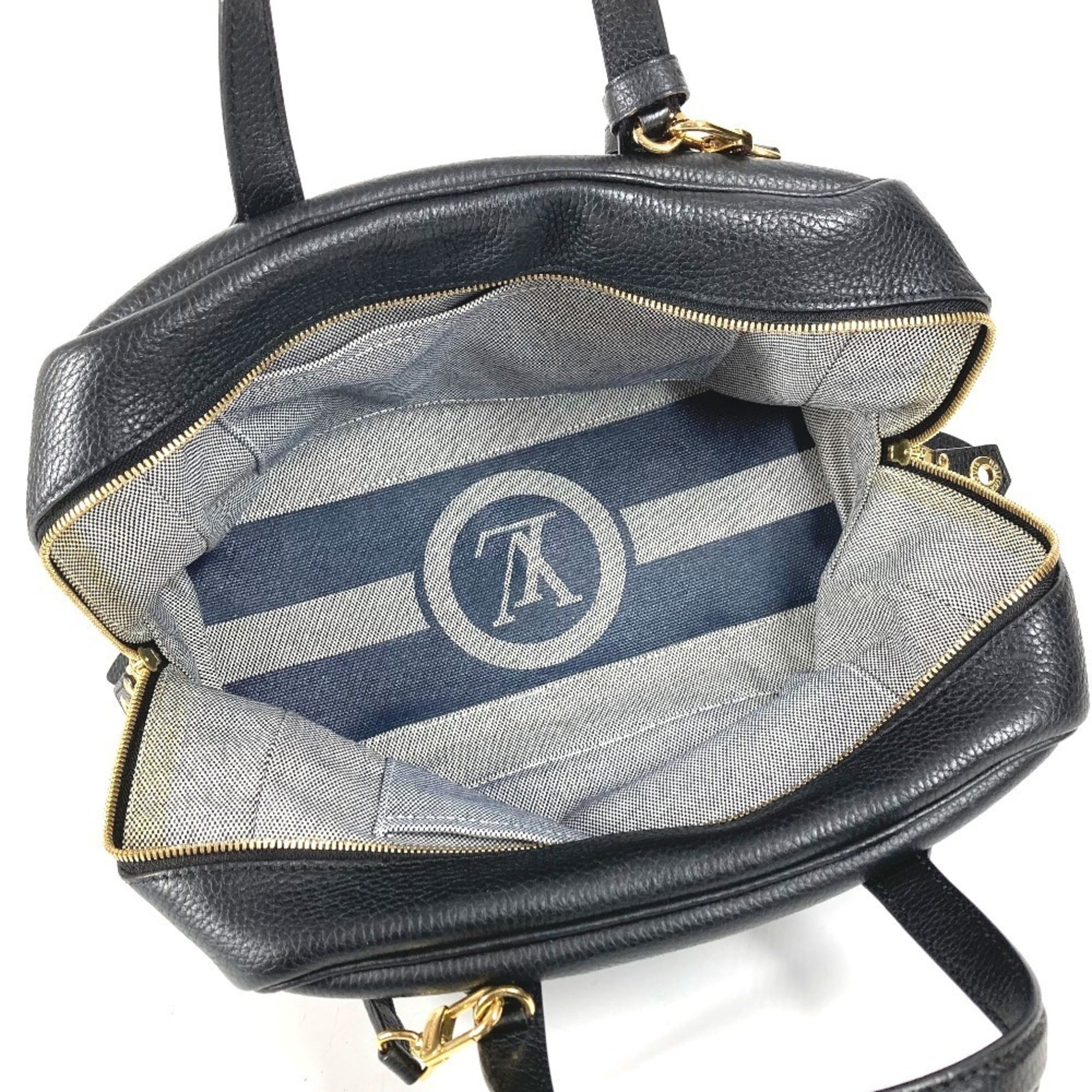 Louis Vuitton Black Noir Leather Handbag Tote Bag (Pre-Owned)