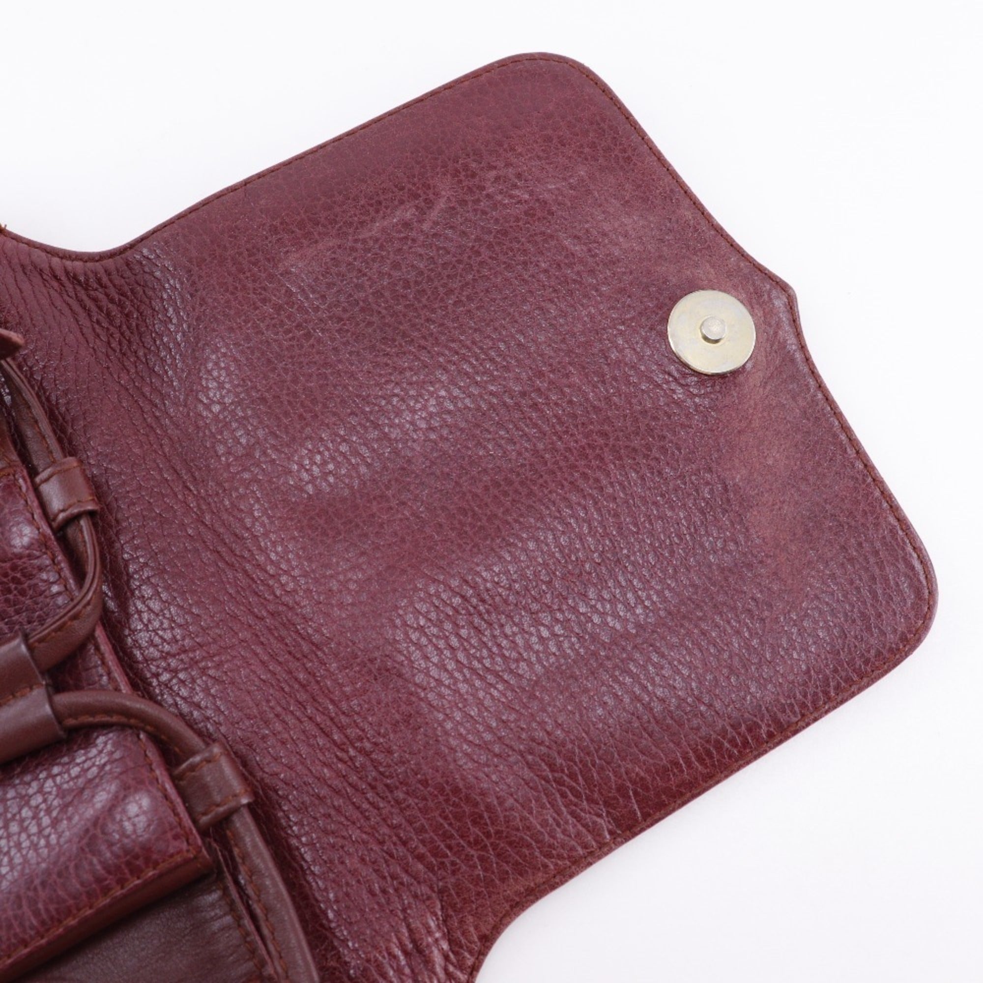 Cartier Bordeaux Leather Shoulder Bag (Pre-Owned)