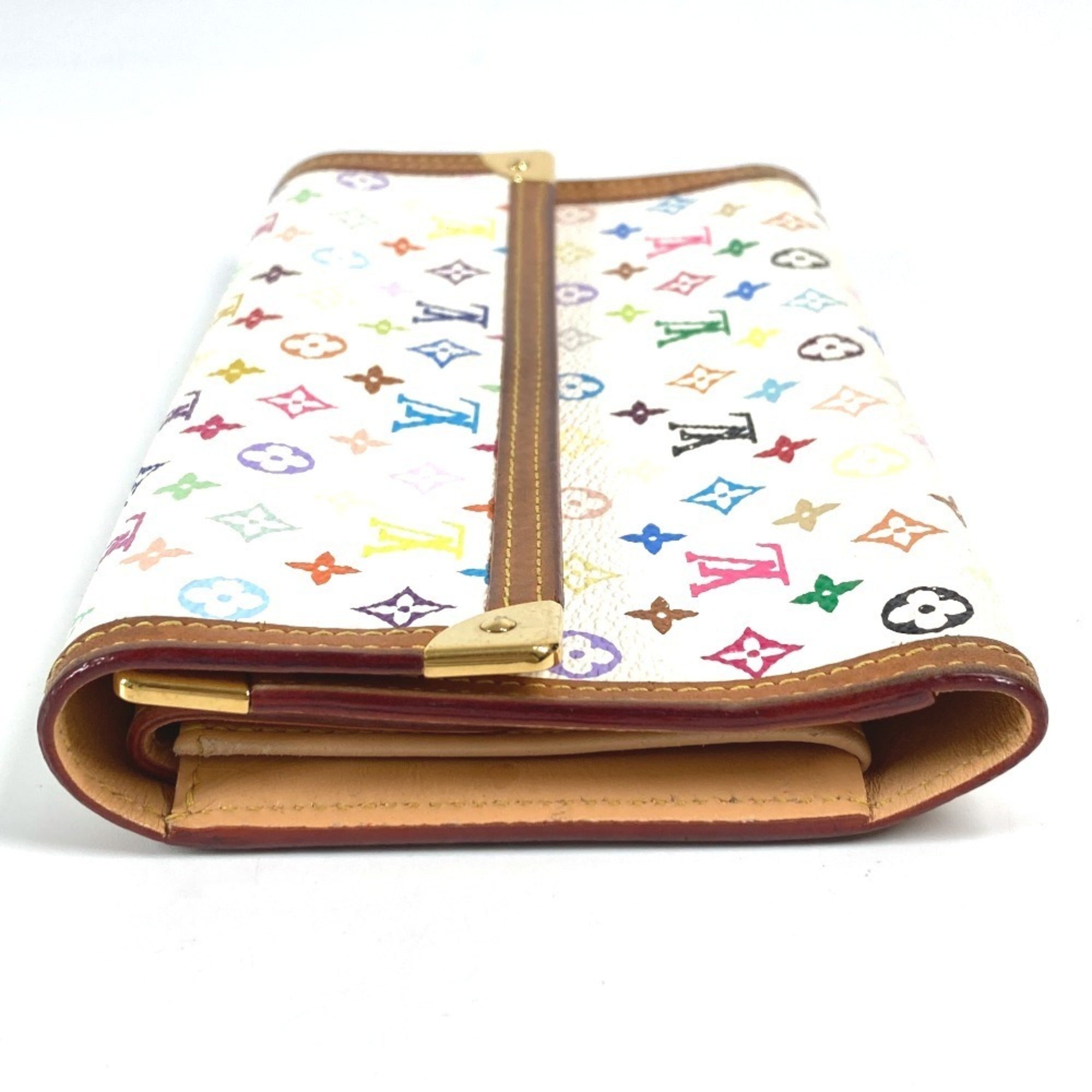 Louis Vuitton Blanc White Monogram Multicolore Wallet (Tri-Fold) (Pre-Owned)