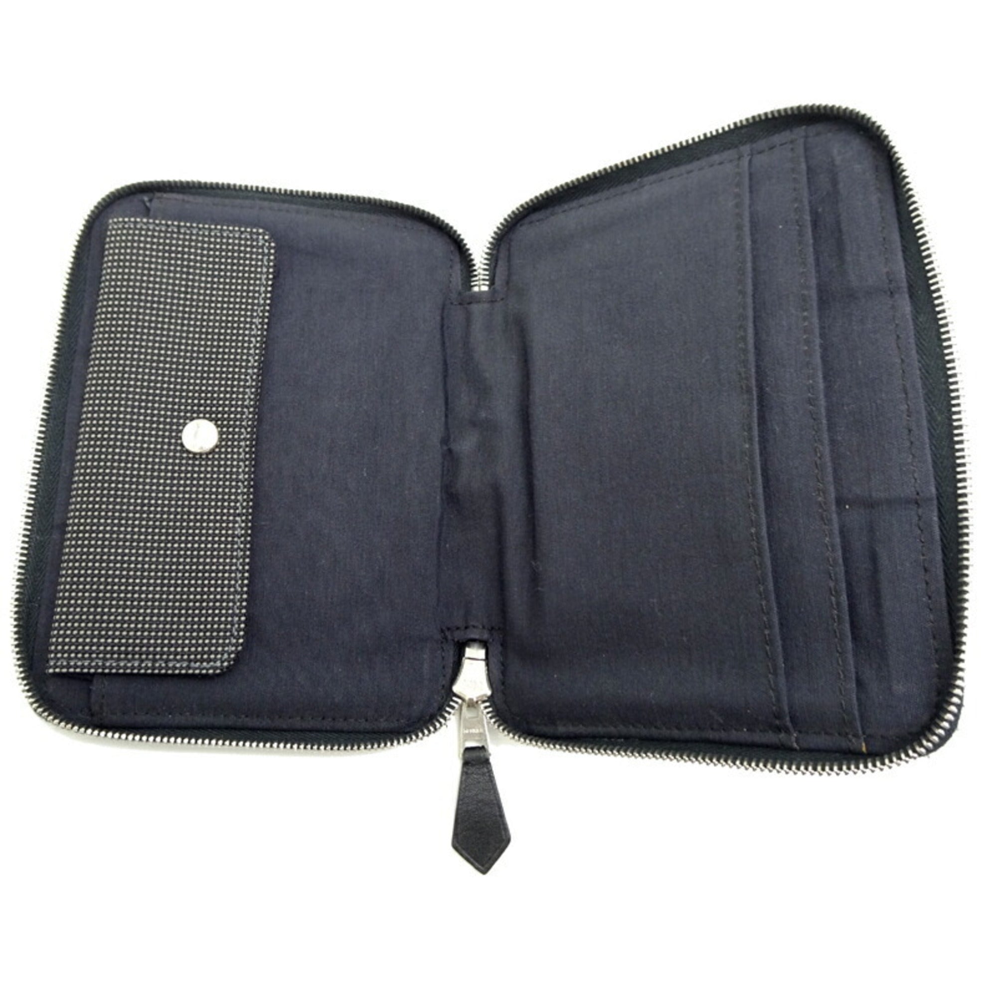 Hermes Gray Polyester Polyamide Wallet (Bi-Fold) (Pre-Owned)