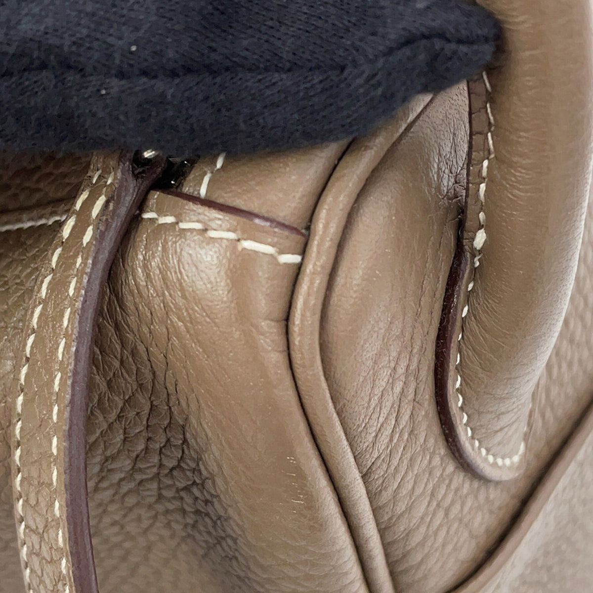Hermes Lindy Etoupe Gray Taurillon Clemence Leather Handbag Shoulder Bag (Pre-Owned)