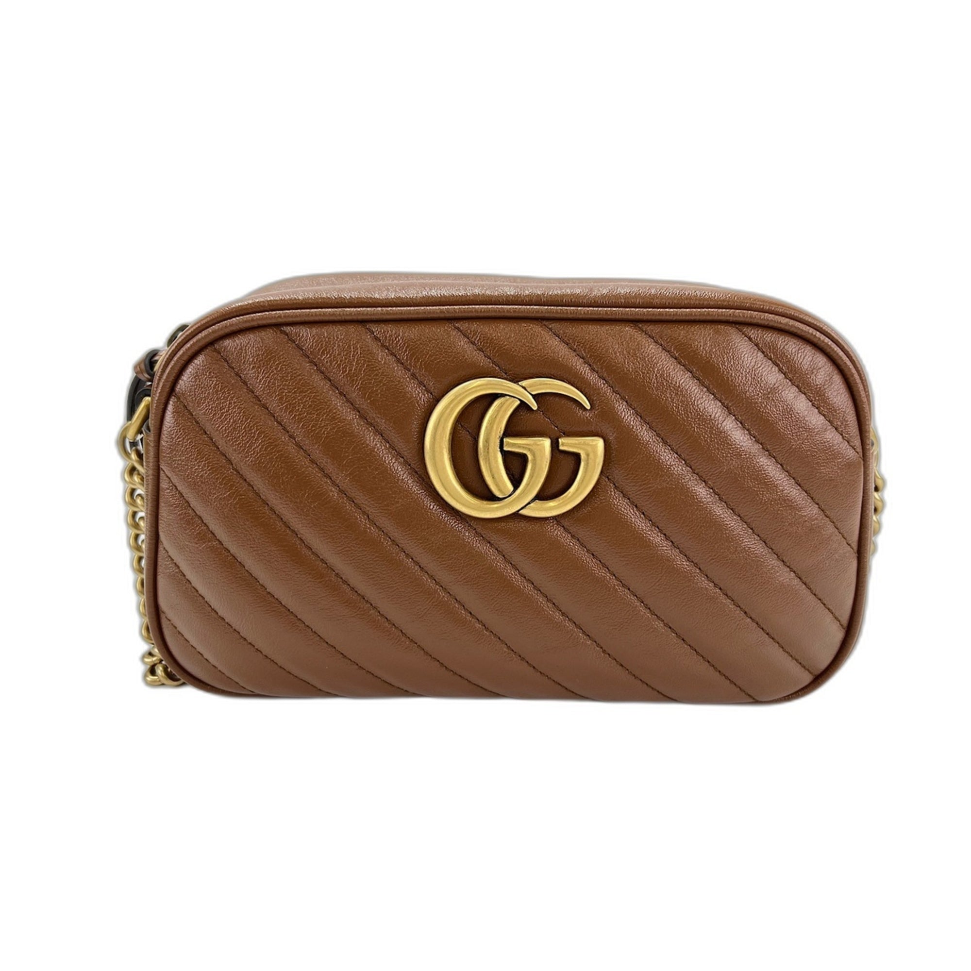 Gucci Brown Leather Shoulder Bag (Pre-Owned)