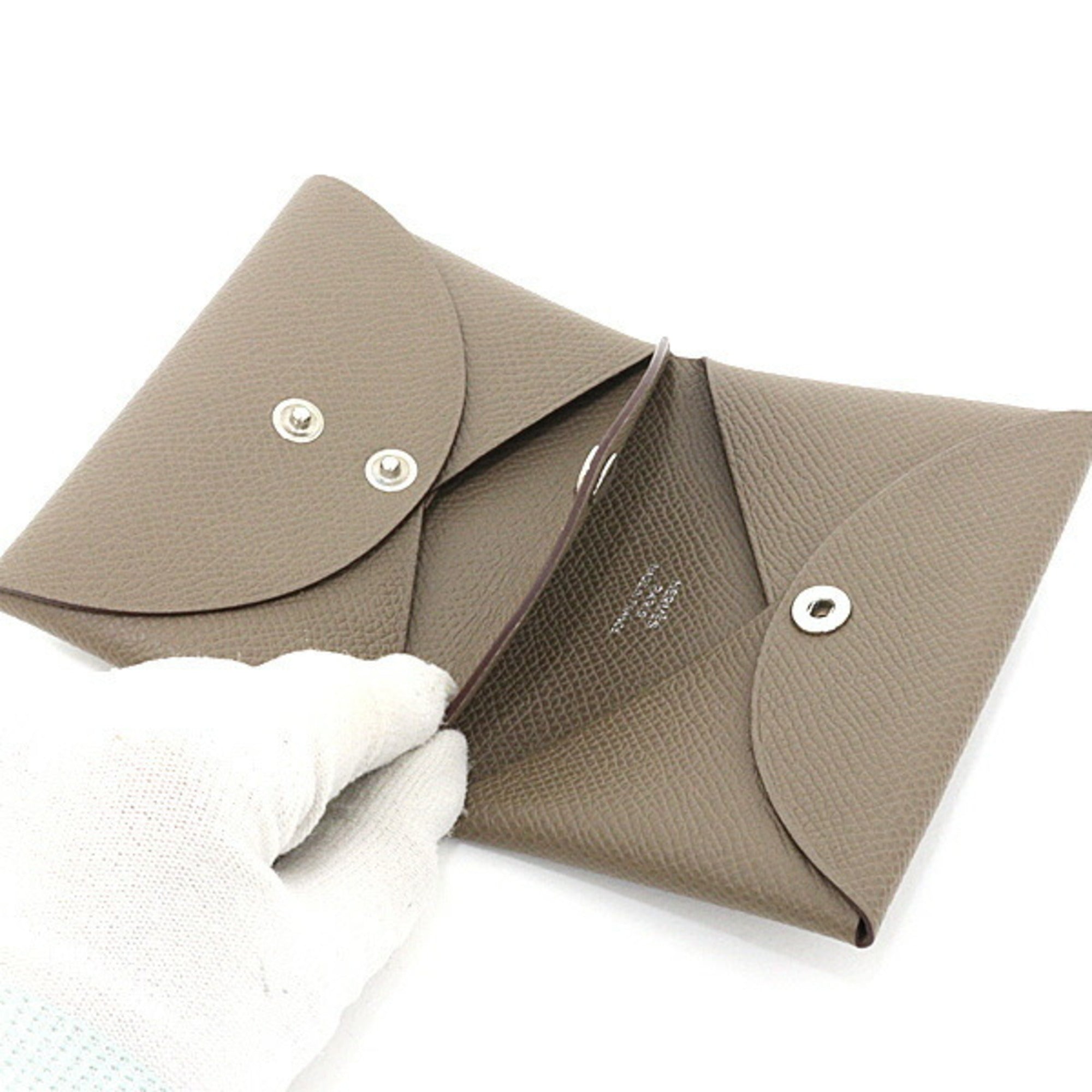 Hermes Etoupe Gray Epsom Leather Coin Purse/Coin Case (Pre-Owned)