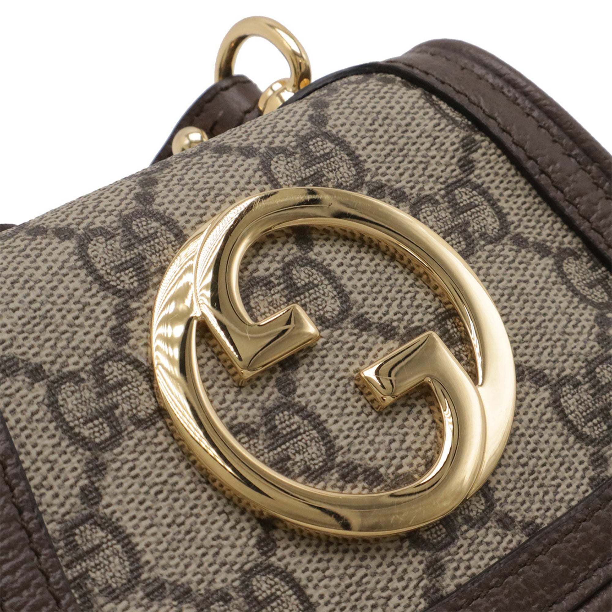 Gucci Beige Brown Gg Supreme Leather Shoulder Bag (Pre-Owned)