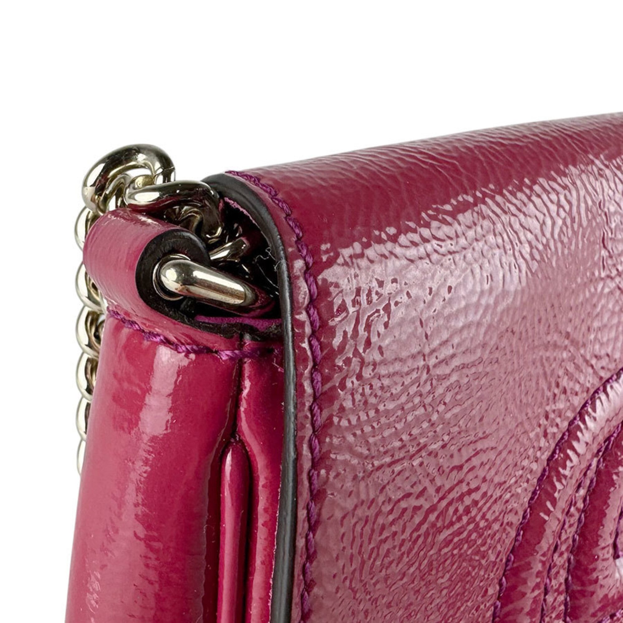 Gucci Pink Patent Leather Shoulder Bag (Pre-Owned)