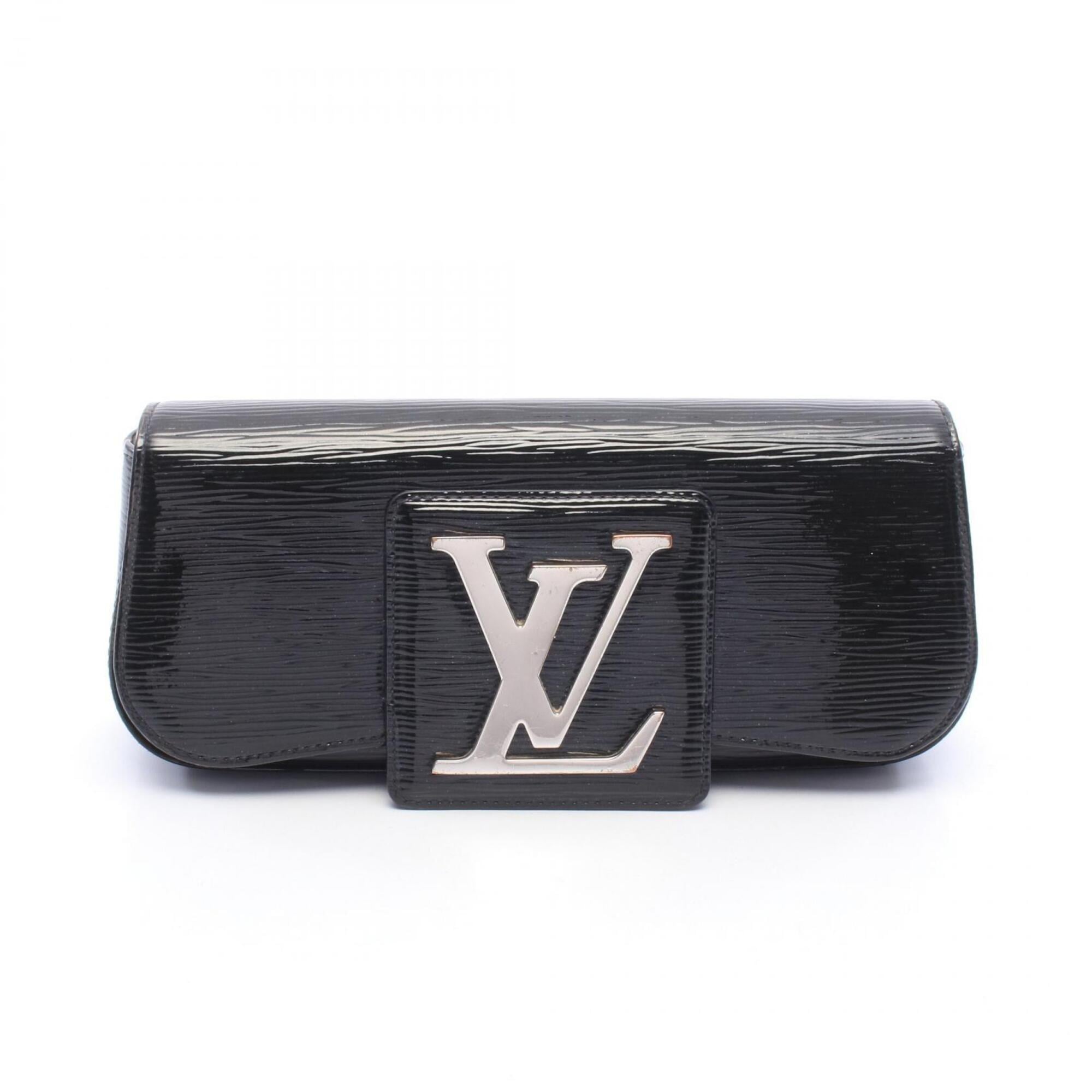Louis Vuitton Black Noir Leather Clutch Bag Handbag (Pre-Owned)
