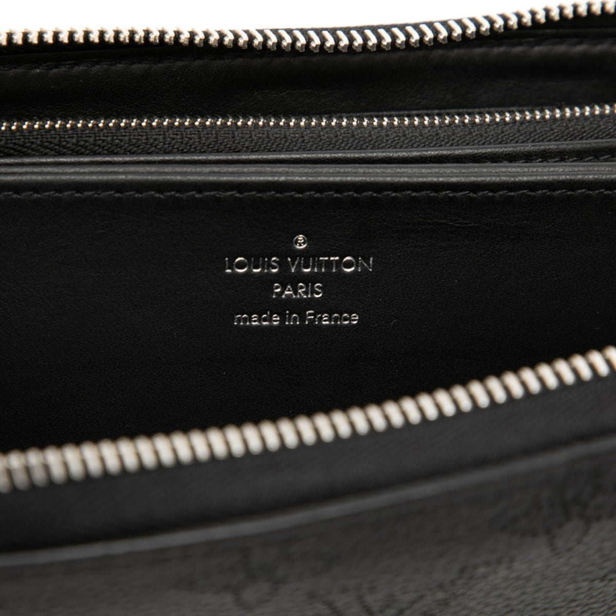 Louis Vuitton Monogram Black Leather Long Wallet (Bi-Fold) (Pre-Owned)