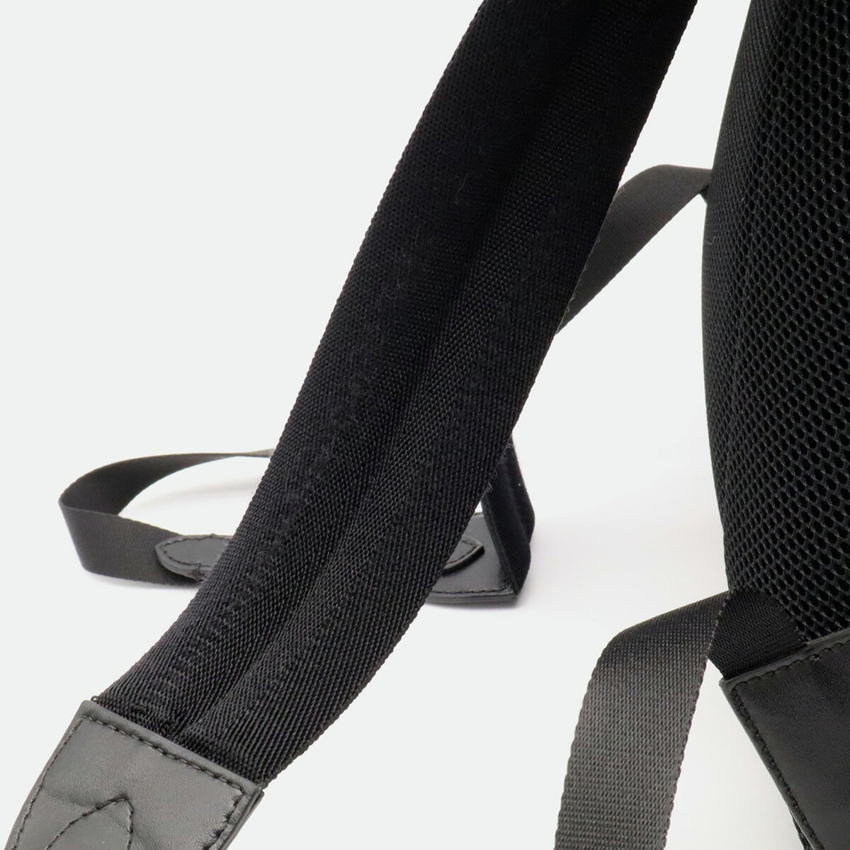 Fendi Black Nylon Leather Backpack Handbag (Pre-Owned)
