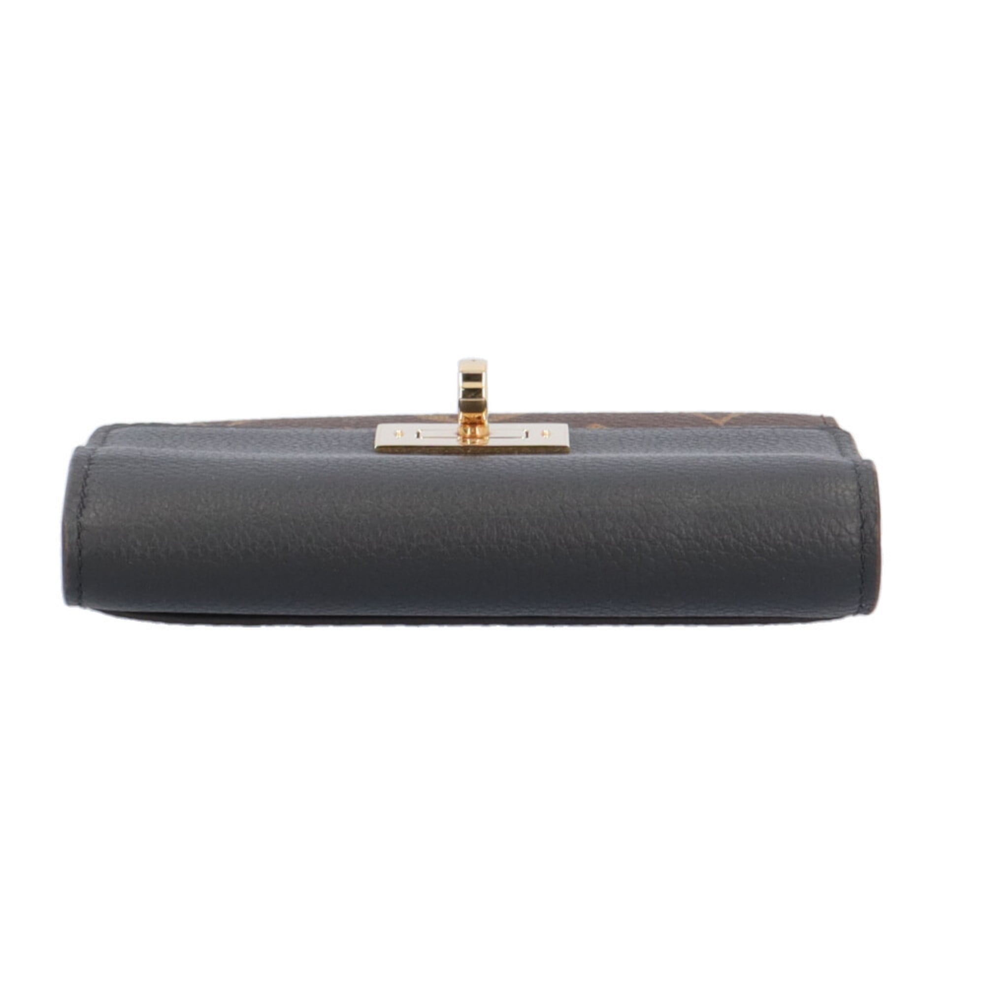 Louis Vuitton Black Brown Monogram Wallet (Tri-Fold) (Pre-Owned)