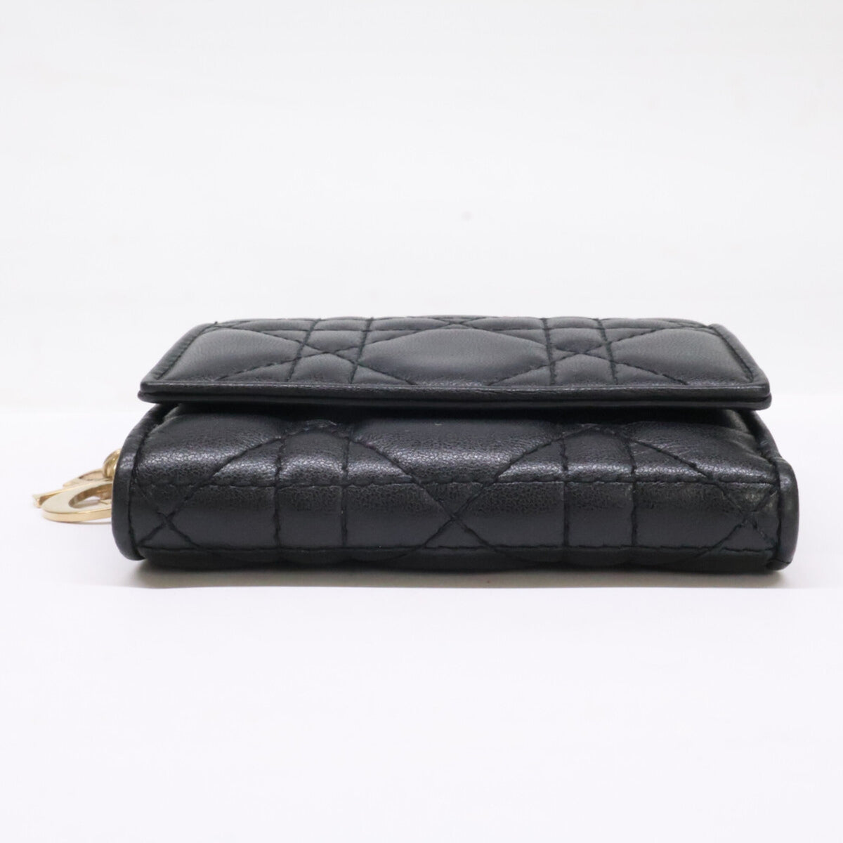 Christian Dior Black Leather Wallet (Tri-Fold) (Pre-Owned)