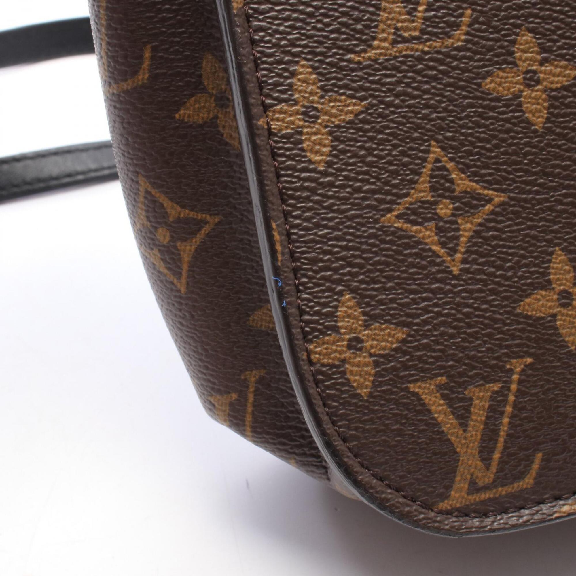 Louis Vuitton Black Brown Monogram Leather Handbag Shoulder Bag (Pre-Owned)