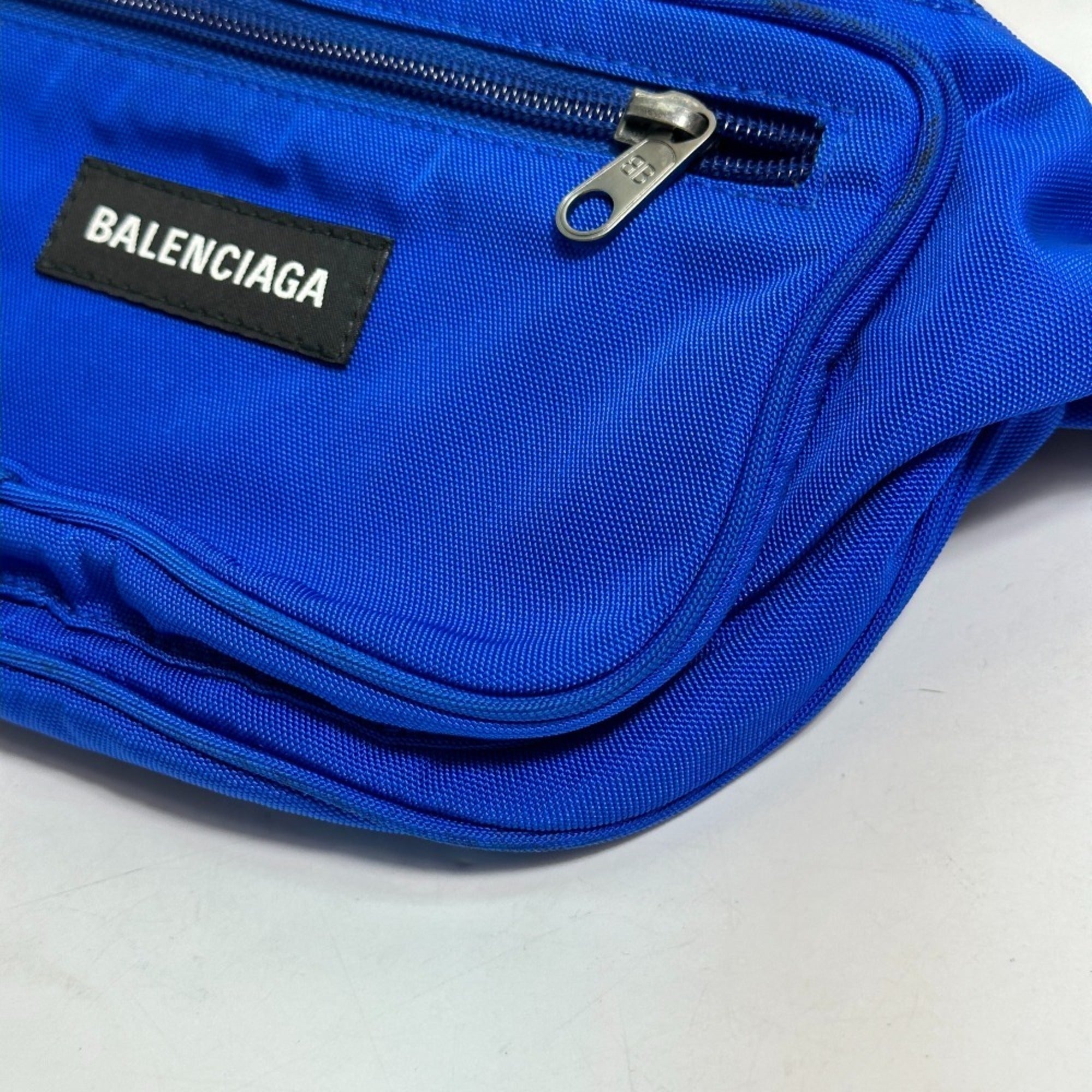 Balenciaga Black Blue Nylon Fanny Pack Shoulder Bag Sling Bag (Pre-Owned)