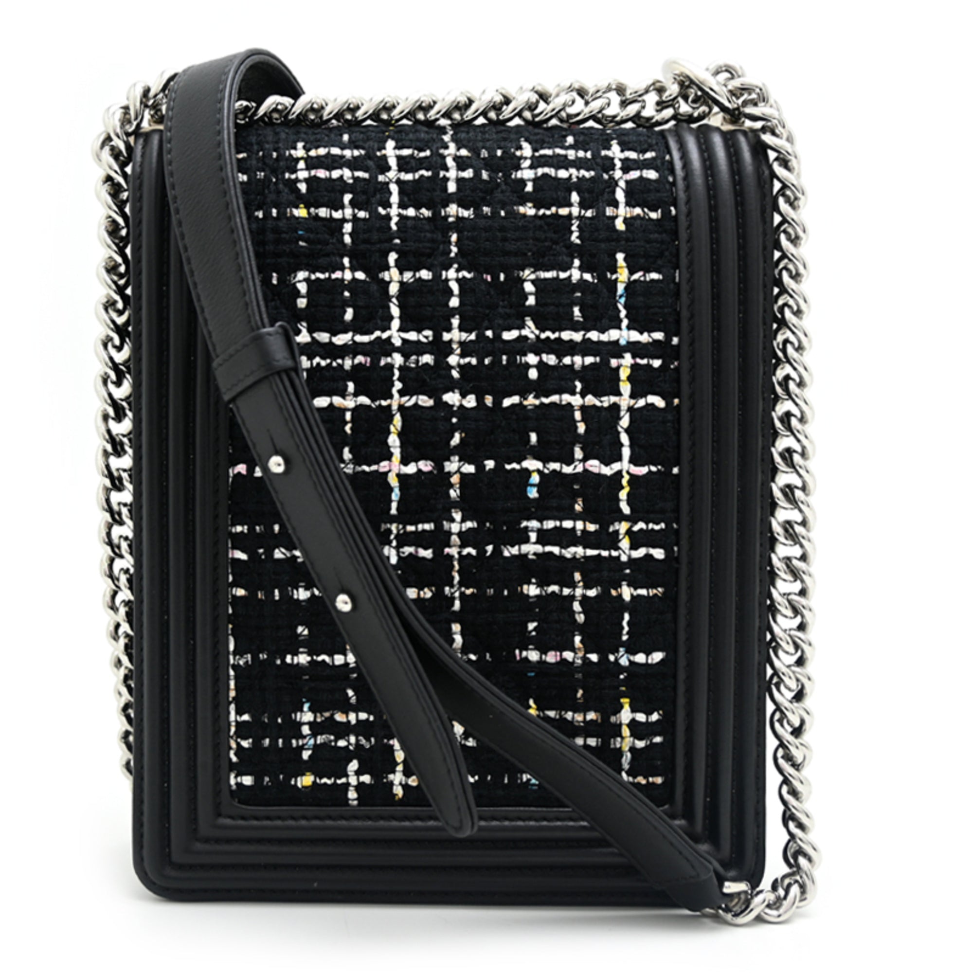 Chanel Black Tweed Leather Shoulder Bag (Pre-Owned)