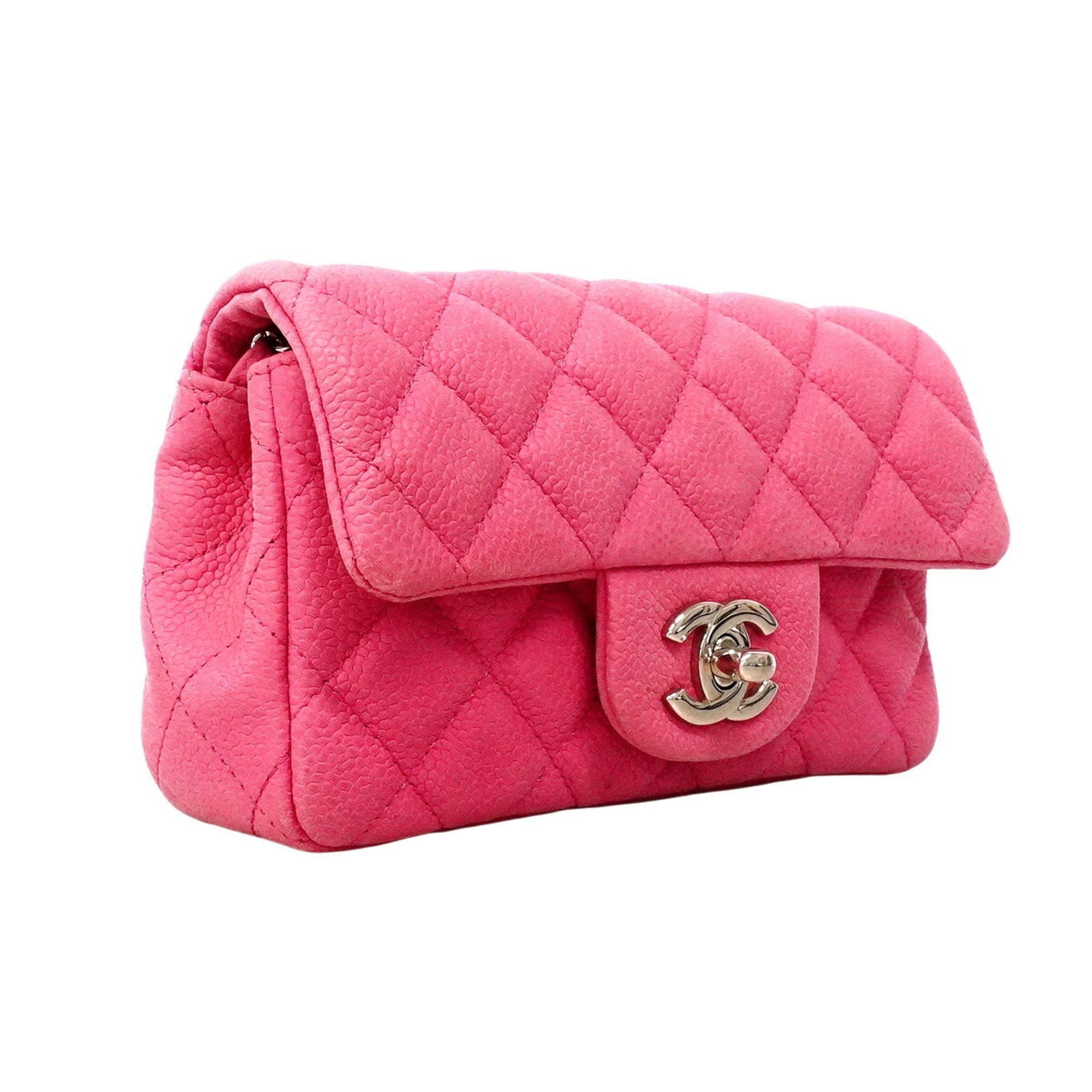 Chanel Pink Grained Calfskin Shoulder Bag (Pre-Owned)