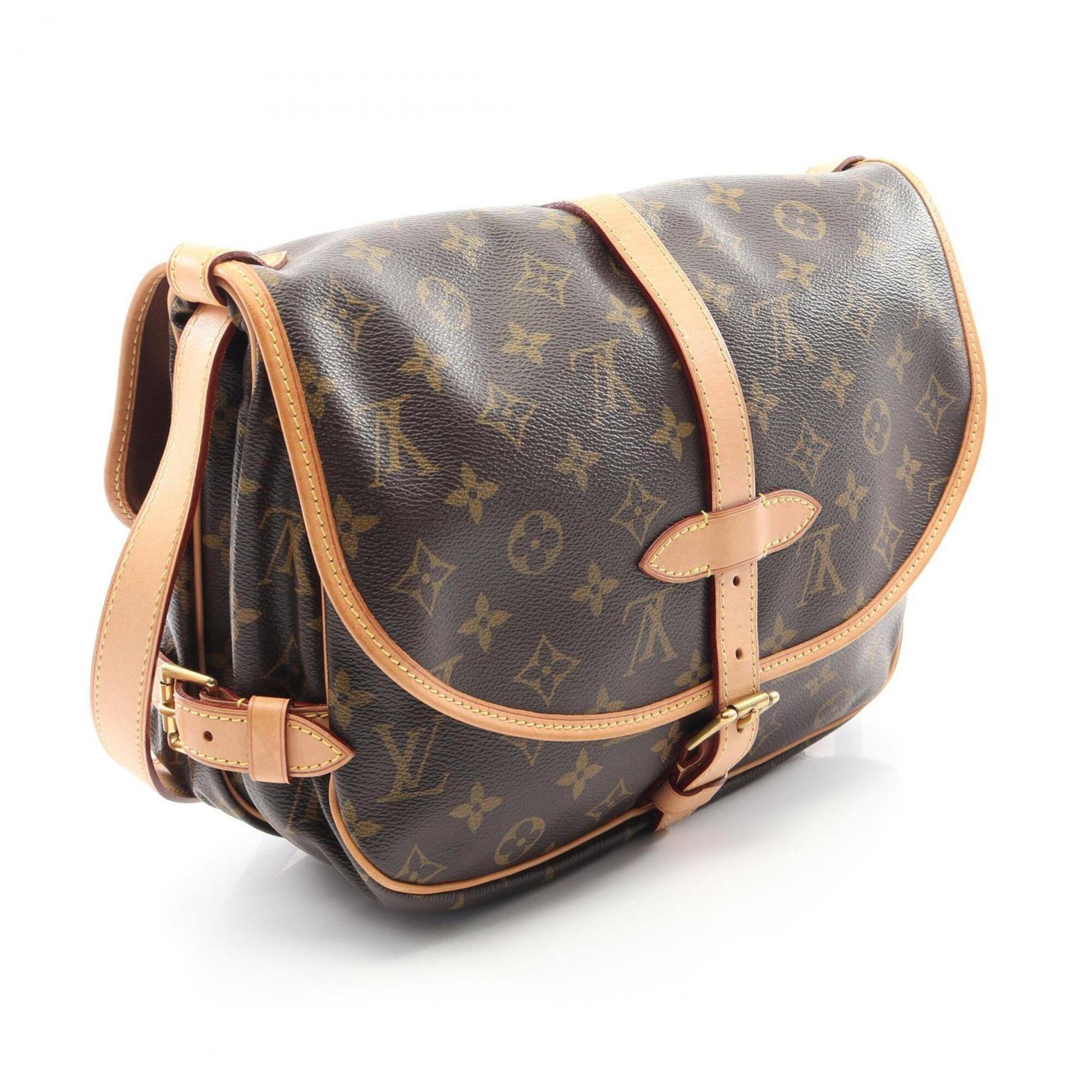 Louis Vuitton Brown Coated Canvas Pvc Monogram Leather Handbag Shoulder Bag (Pre-Owned)