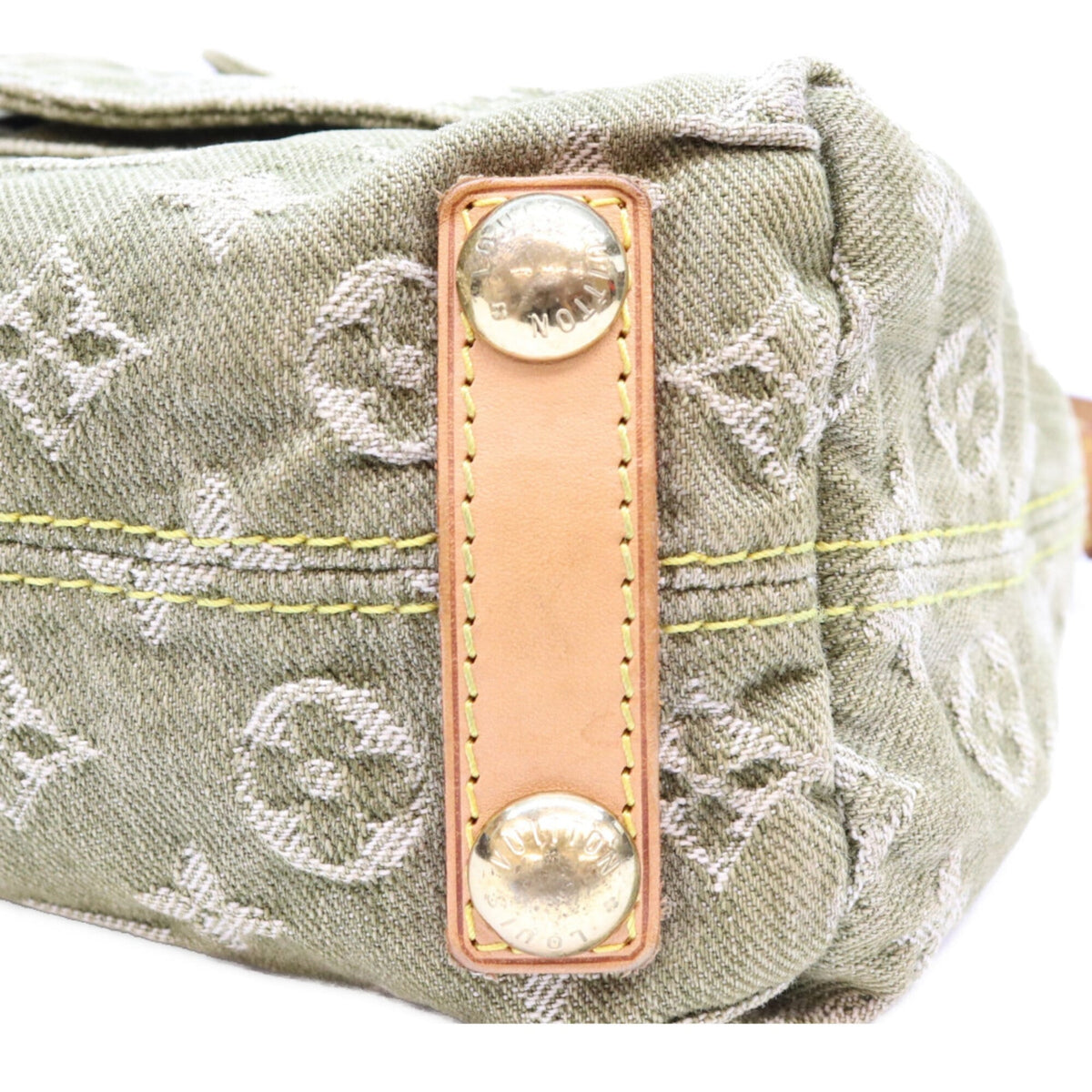 Louis Vuitton Khaki Monogram Denim Shoulder Bag (Pre-Owned)