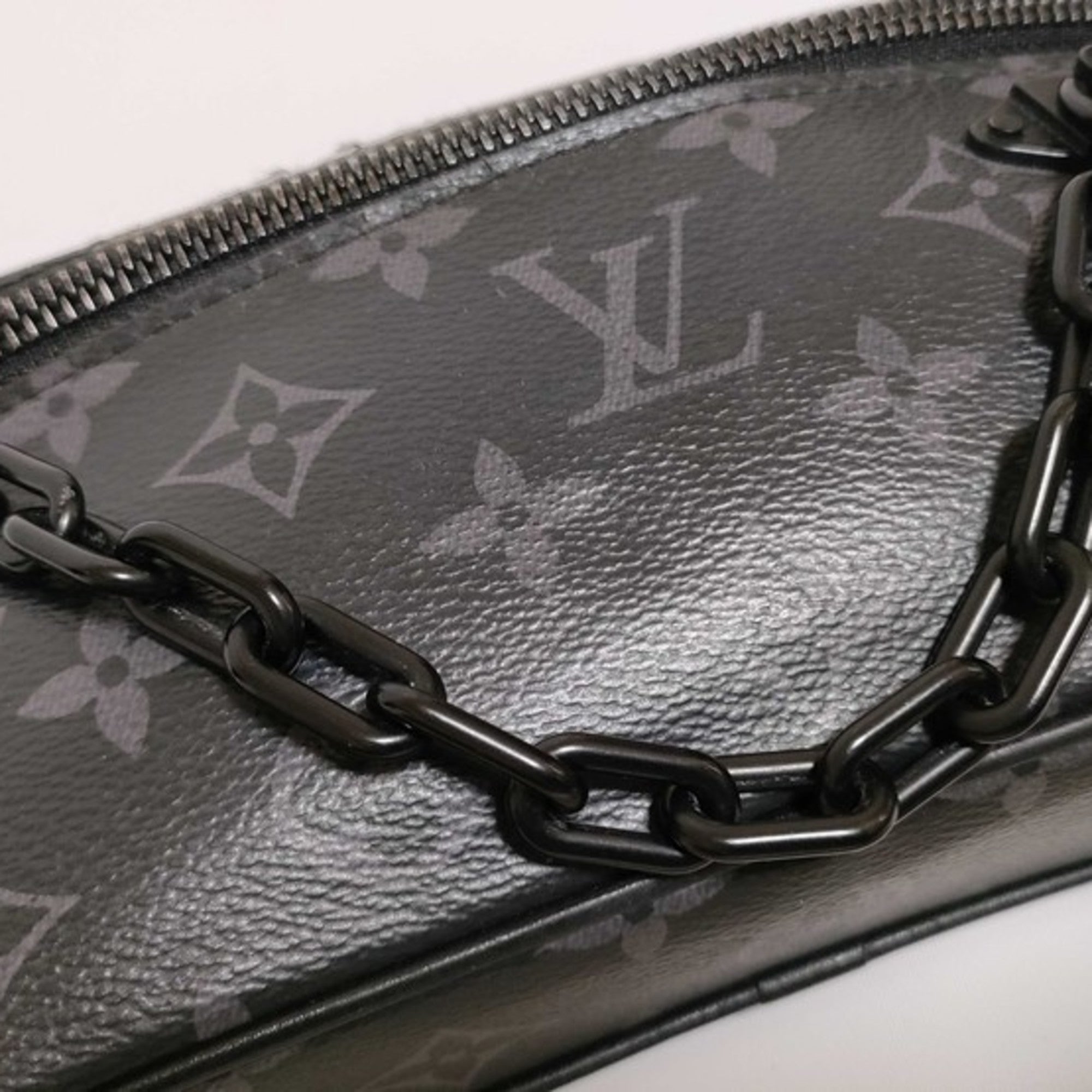 Louis Vuitton Monogram Eclipse Black Gray Pvc Leather Clutch Bag Handbag Pochette (Pre-Owned)