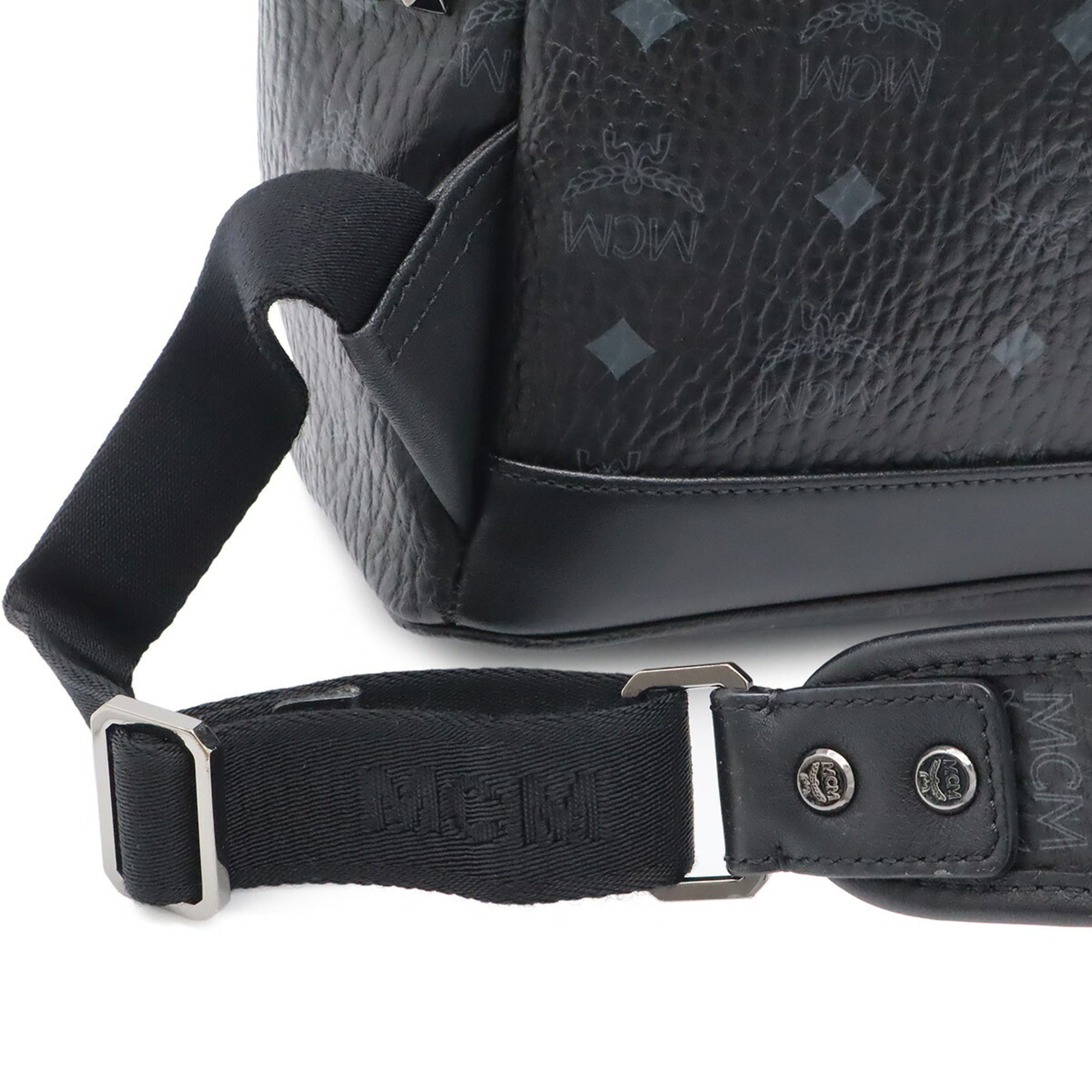 Mcm Black Coated Canvas Backpack (Pre-Owned)